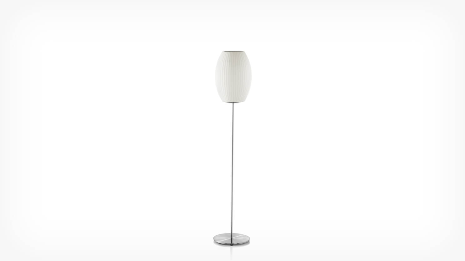 Nelson Cigar Lotus Floor Lamp Brushed Nickel Eq3