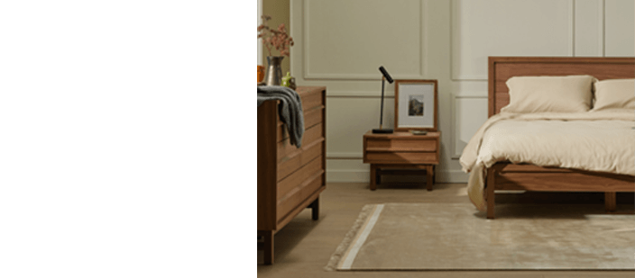 walnut wood nightstand
