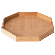 Front view of woven serving tray