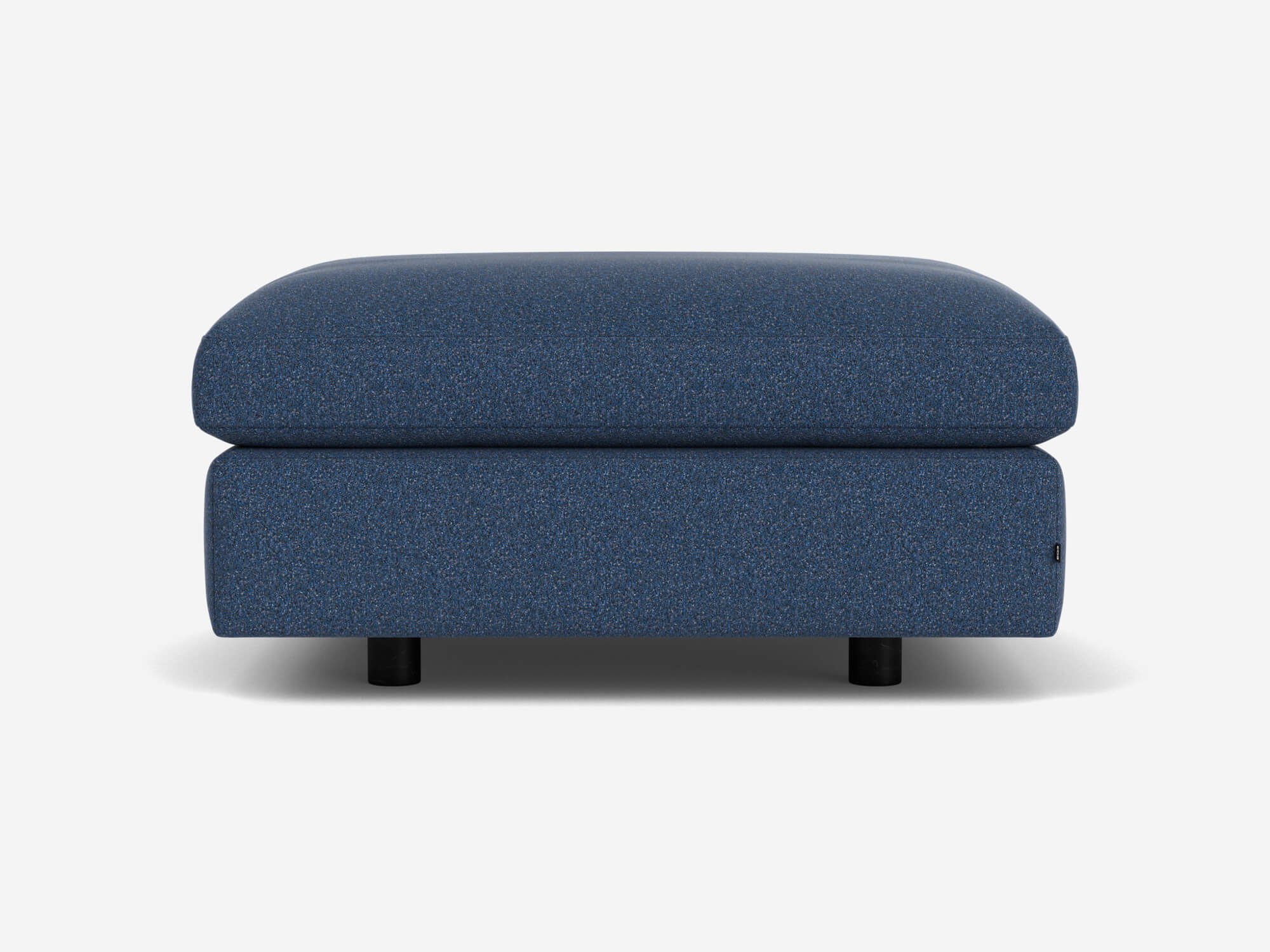 Blue rectangular ottoman back view