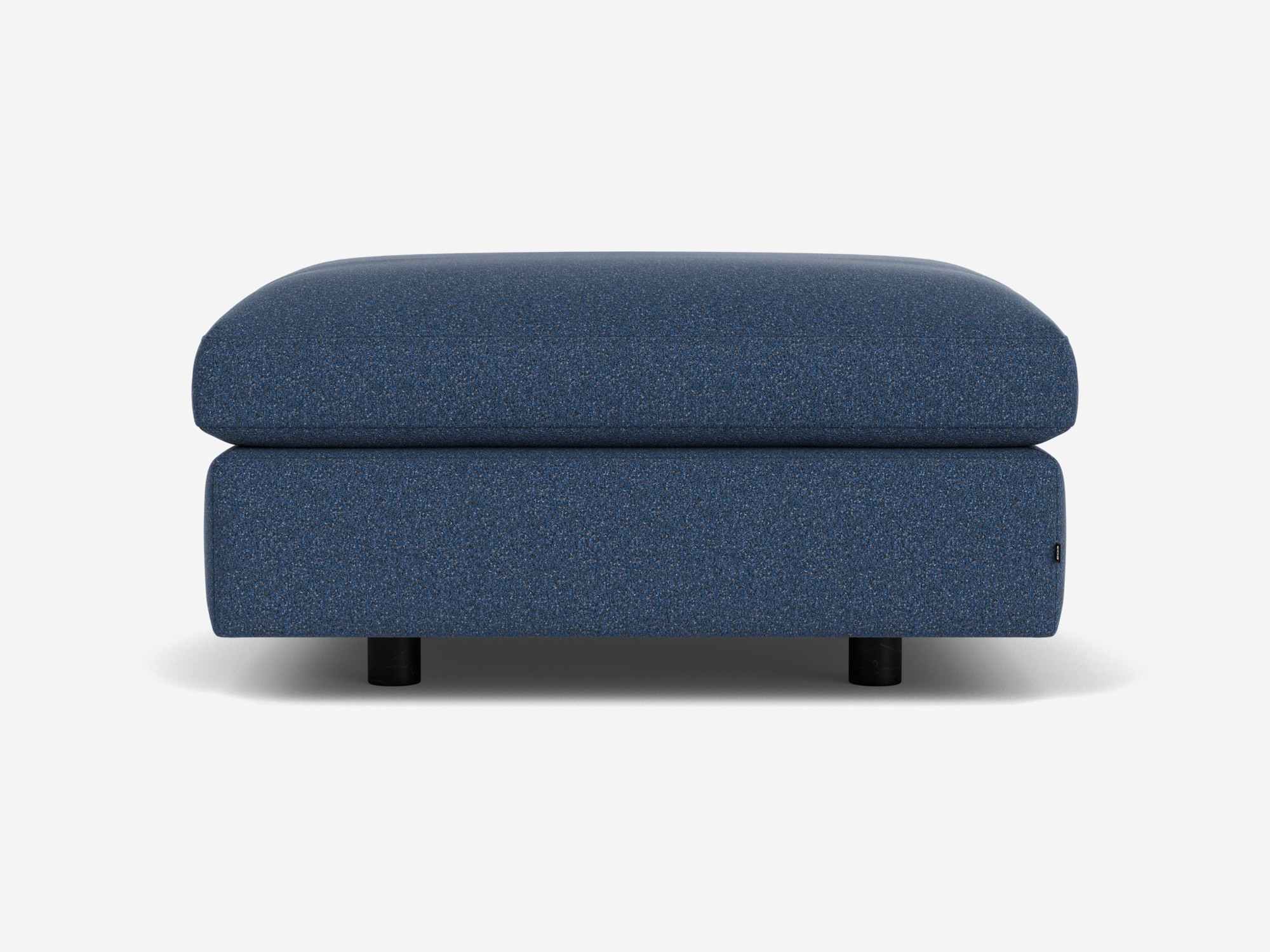 Blue rectangular ottoman back view