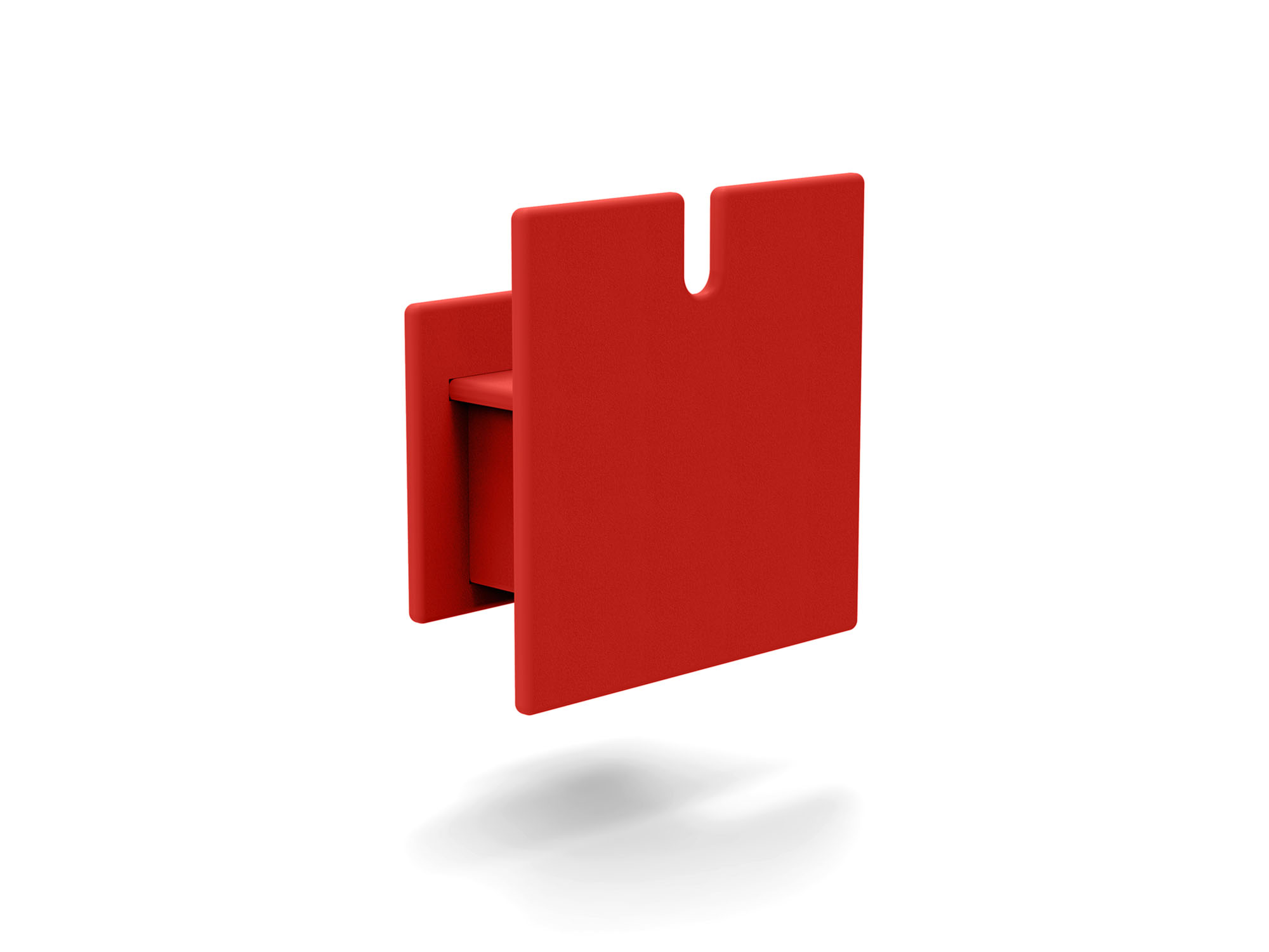 Red square hose reel front angle view