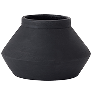 Front view of black plant pot