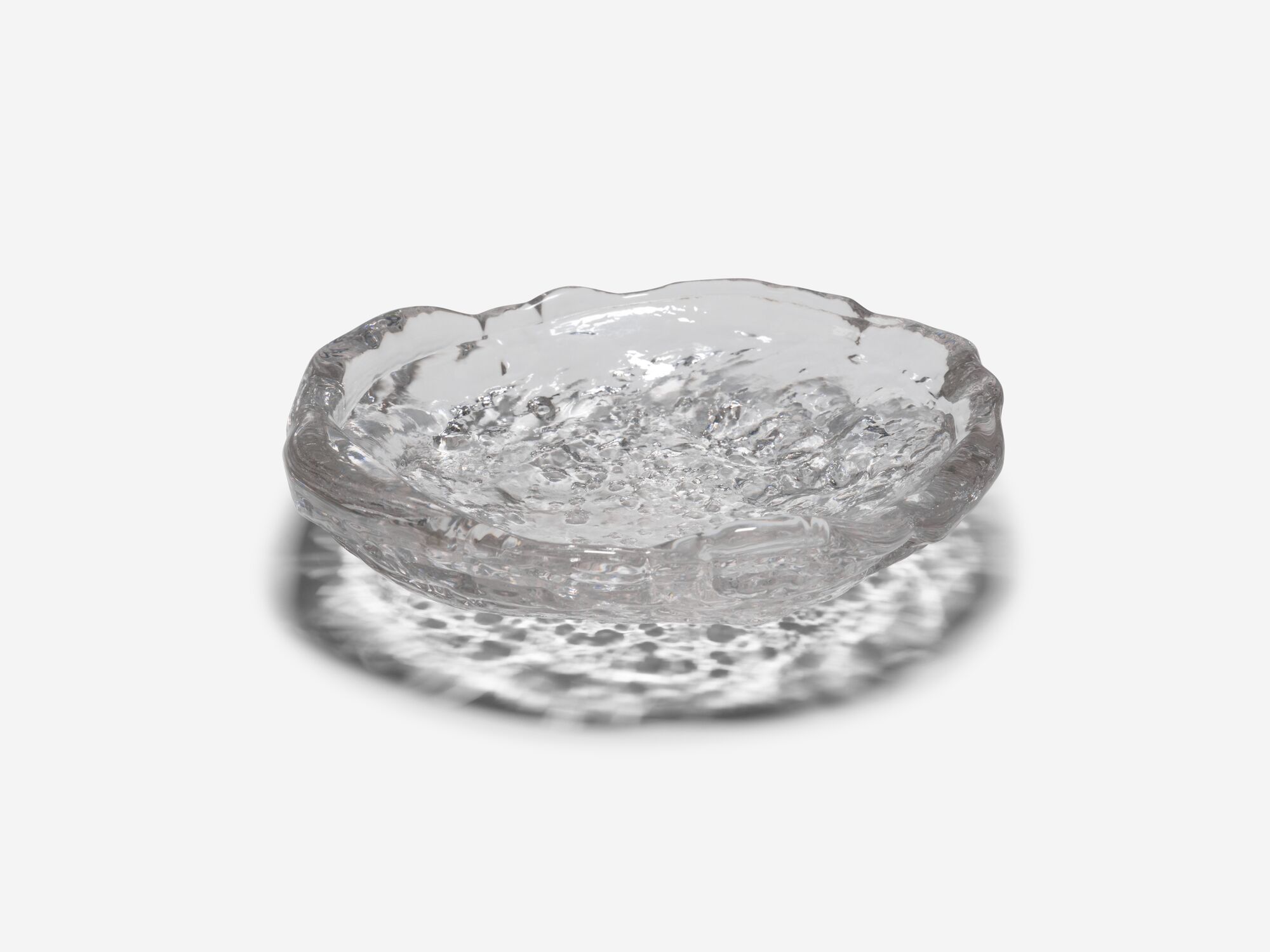 Front view of large glass bowl