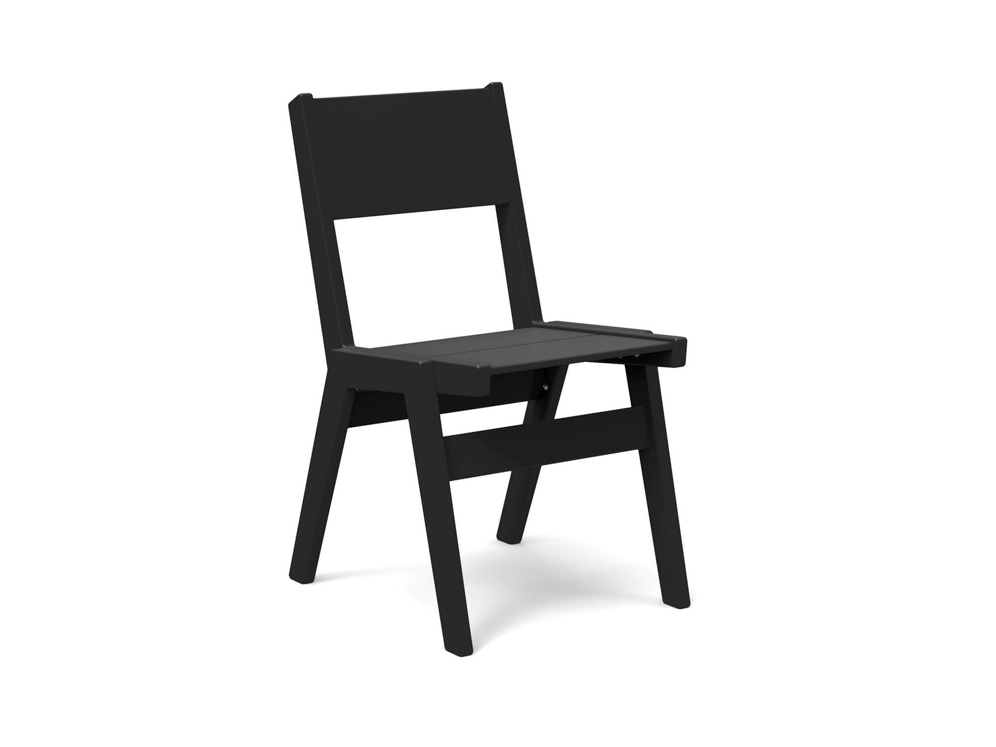 Front view of black outdoor dining chair