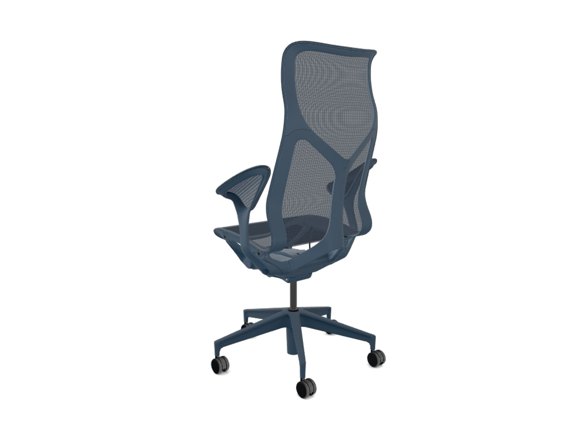 High back leaf arms nightfall cosm ergonomic office chair back view