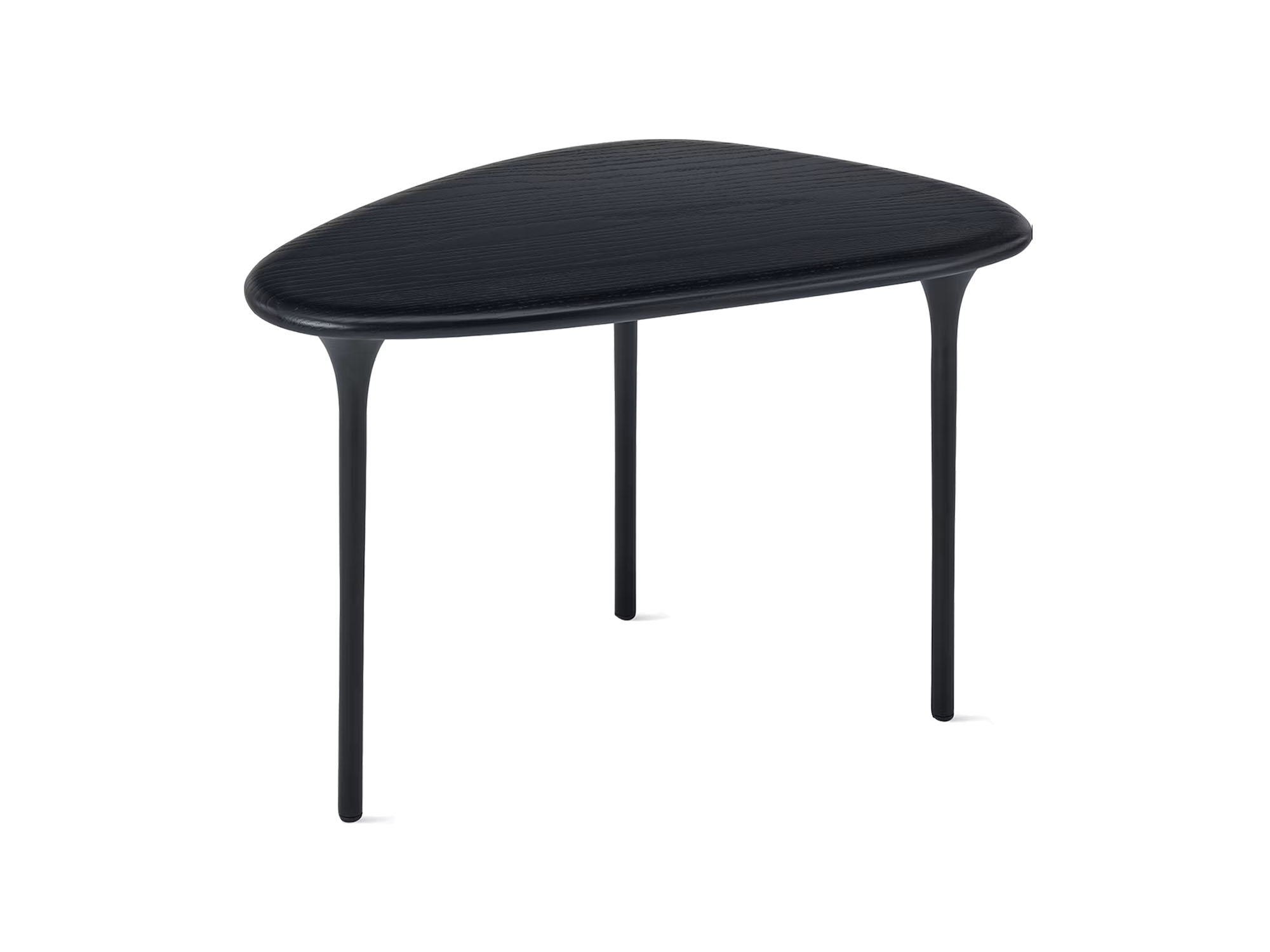 Front angle view of high ebony topped accent table