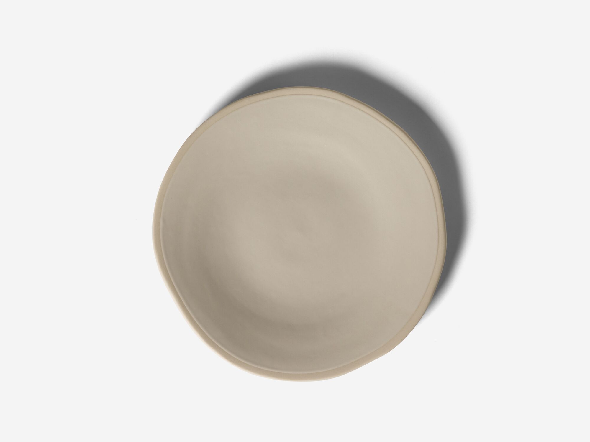 Overhead view of stoneware dessert plate