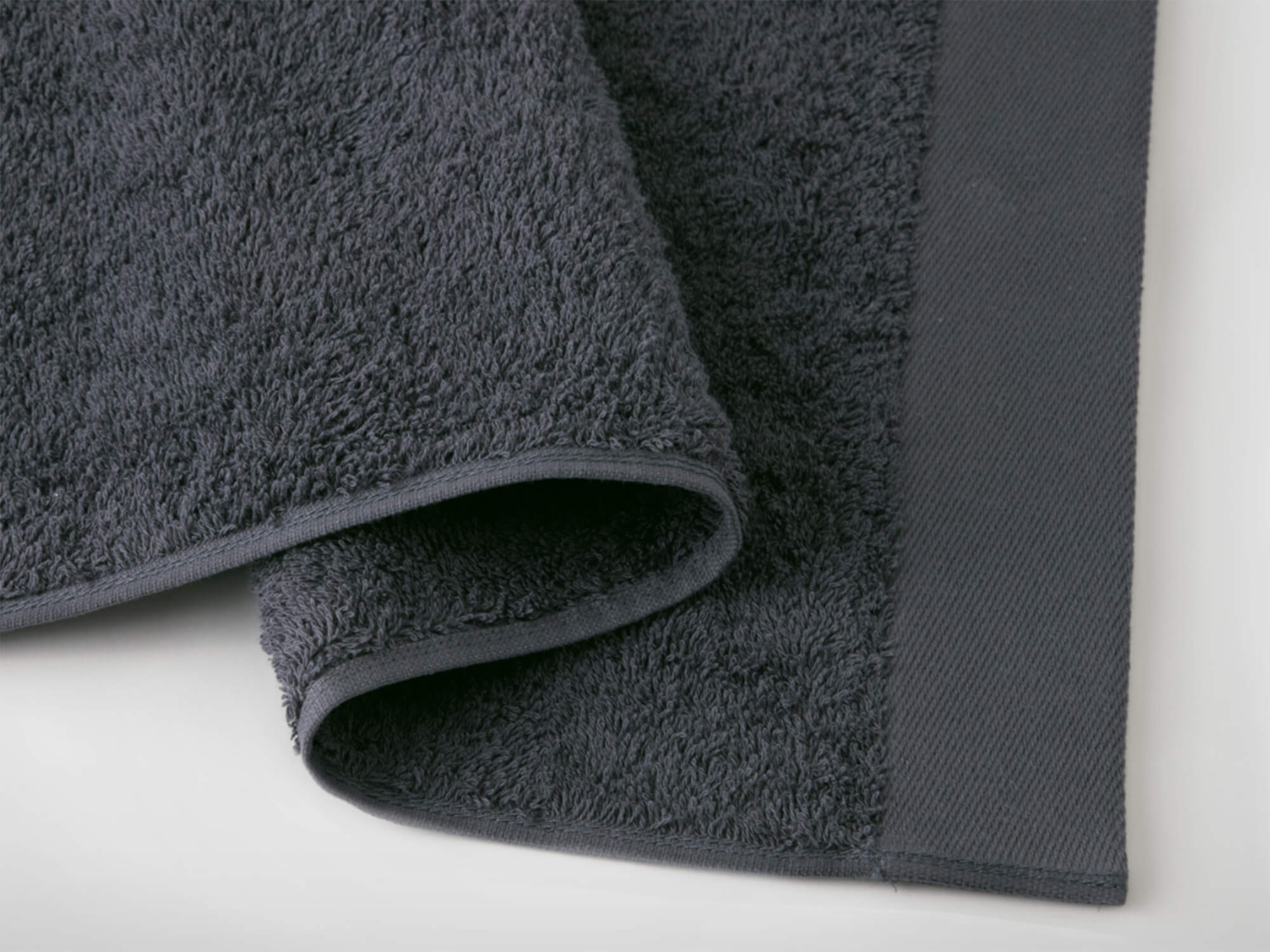 Dark grey washcloth top view
