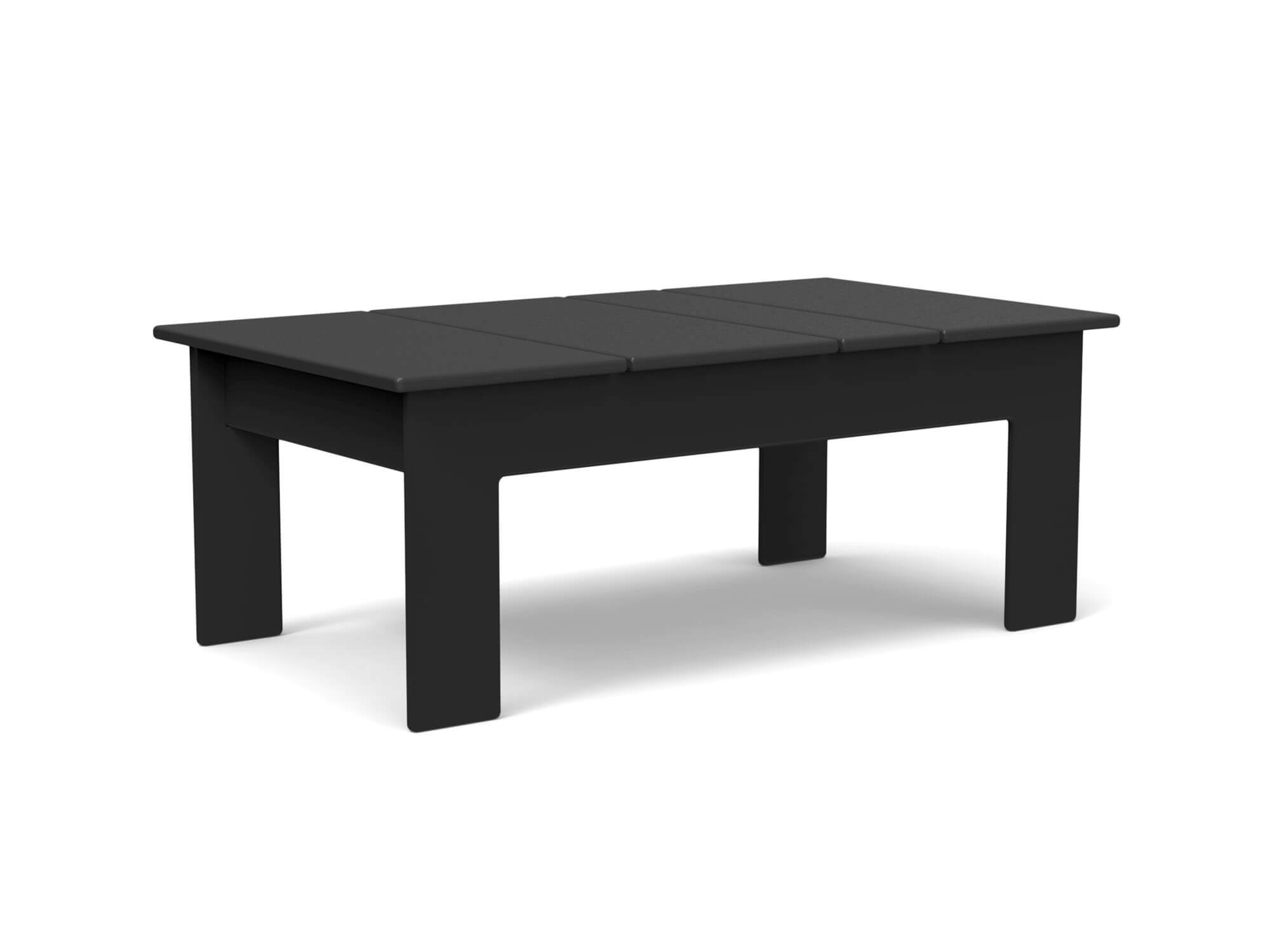 Front view of black outdoor coffee table