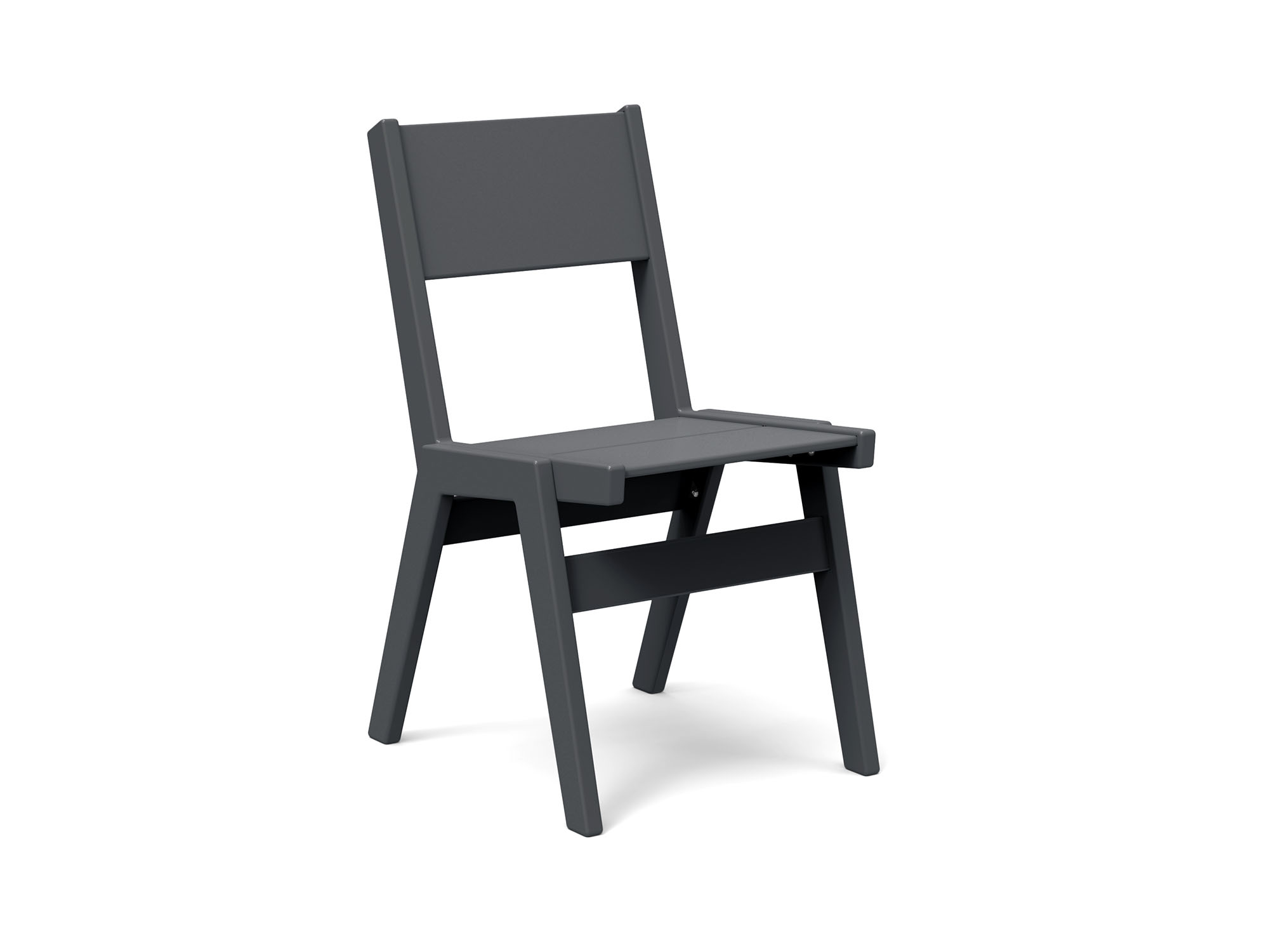 Dark grey outdoor dining chair front view