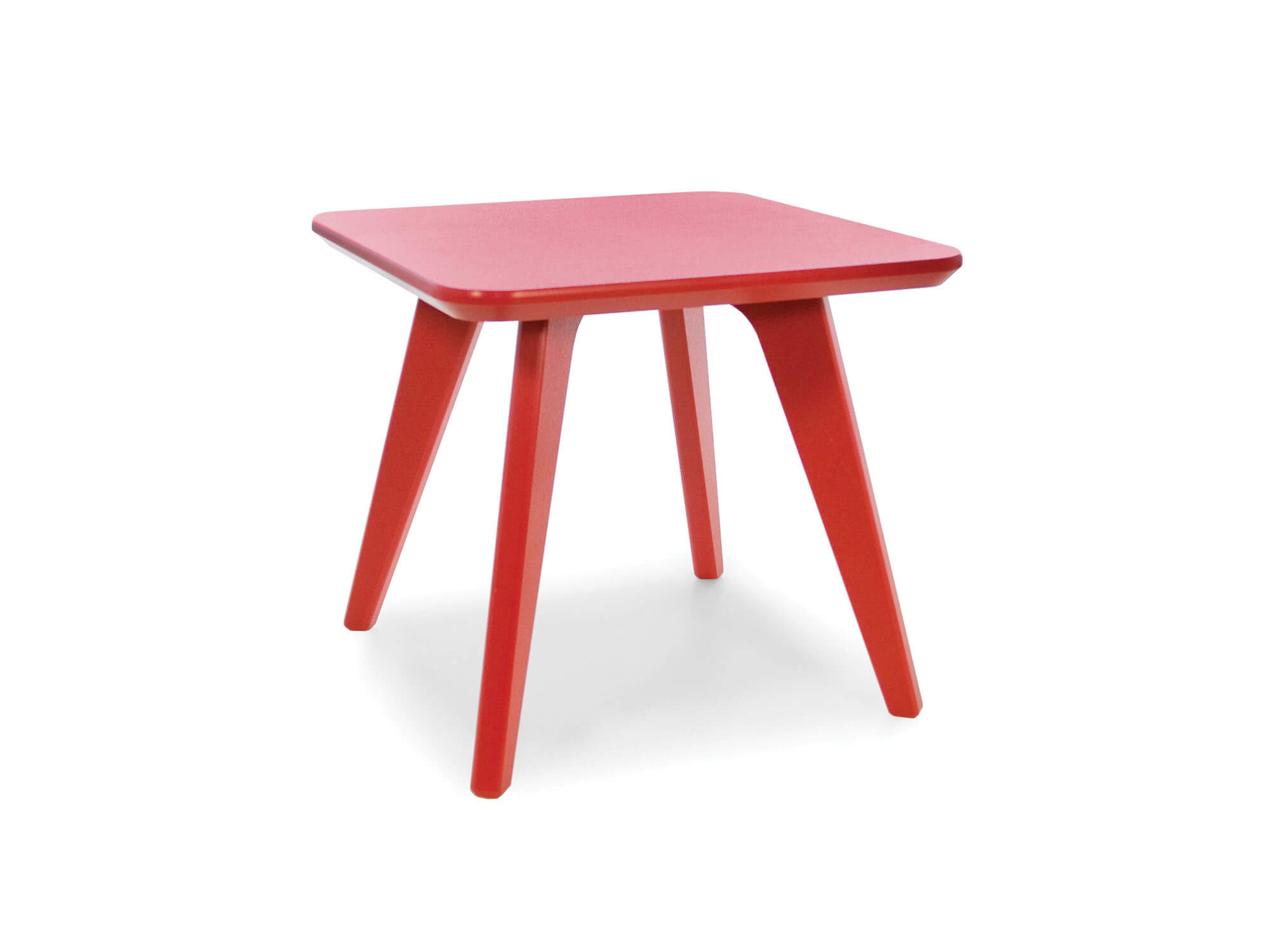 Table de bout carrée satellite de 18 po en rouge pomme vue de face