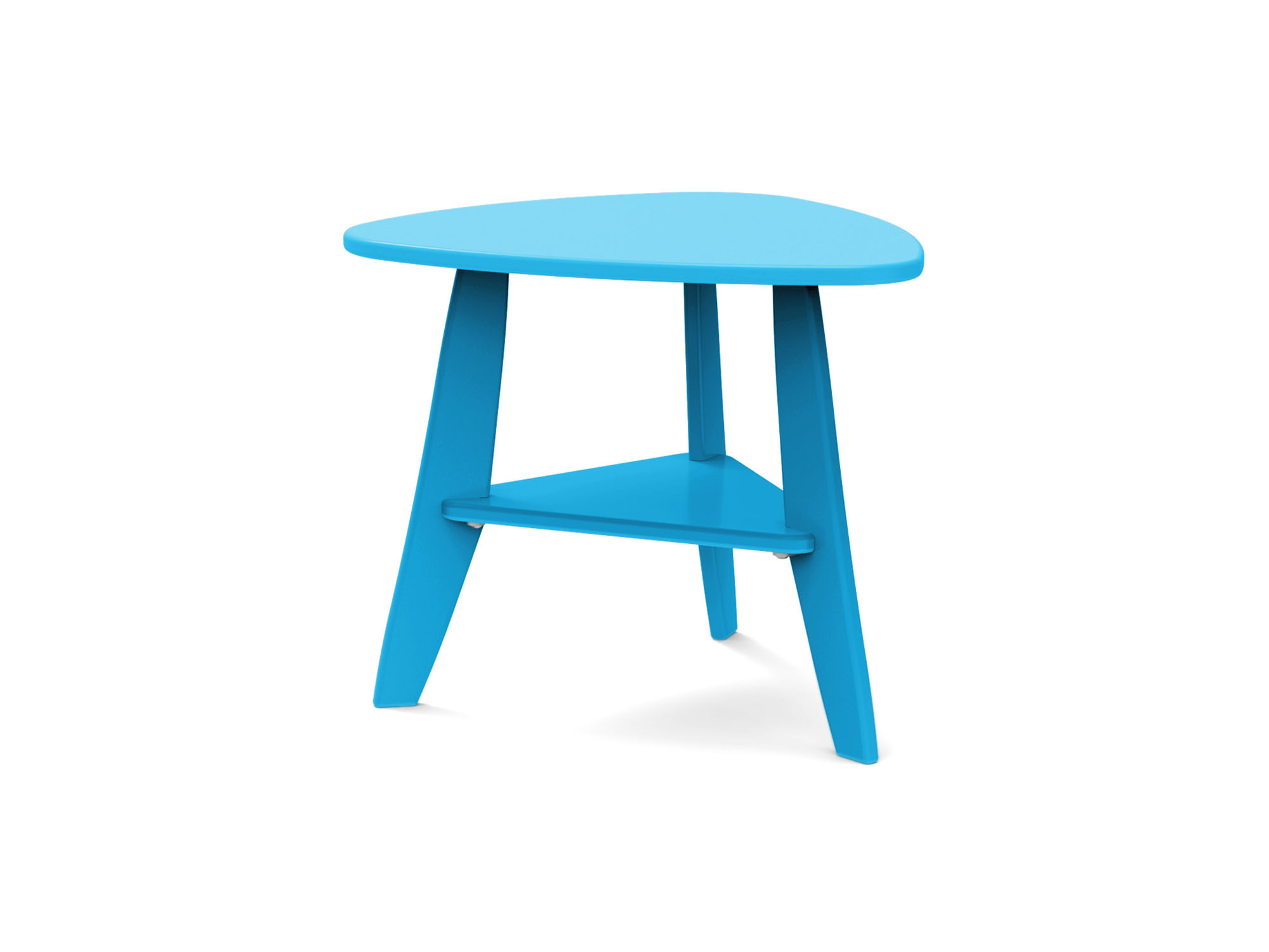 Rapson outdoor side table in sky blue side view