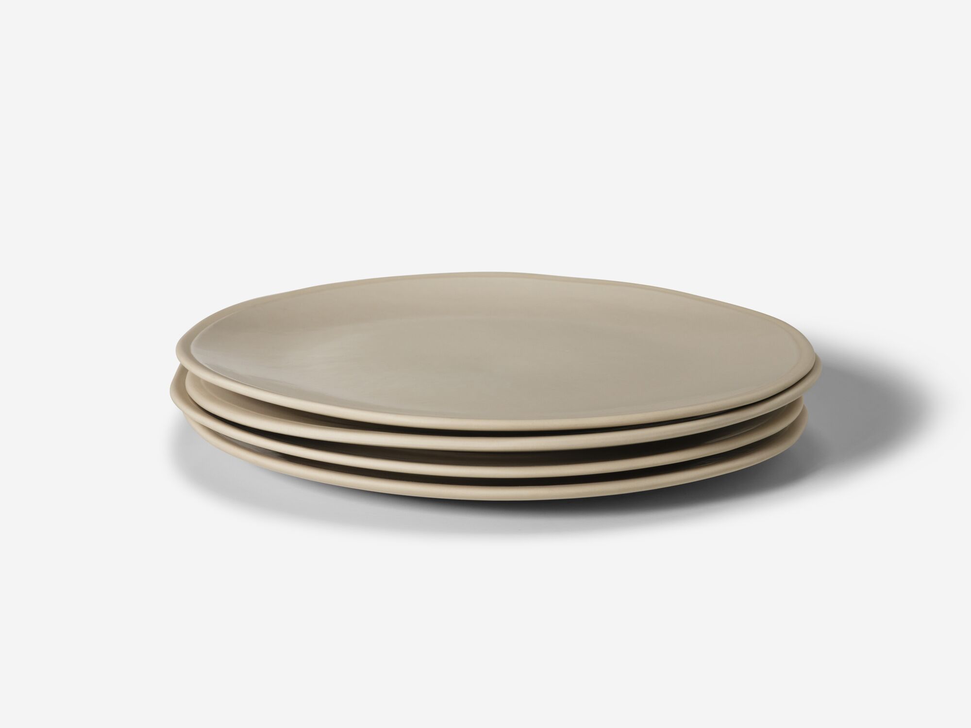 Front view of stoneware dinner plates