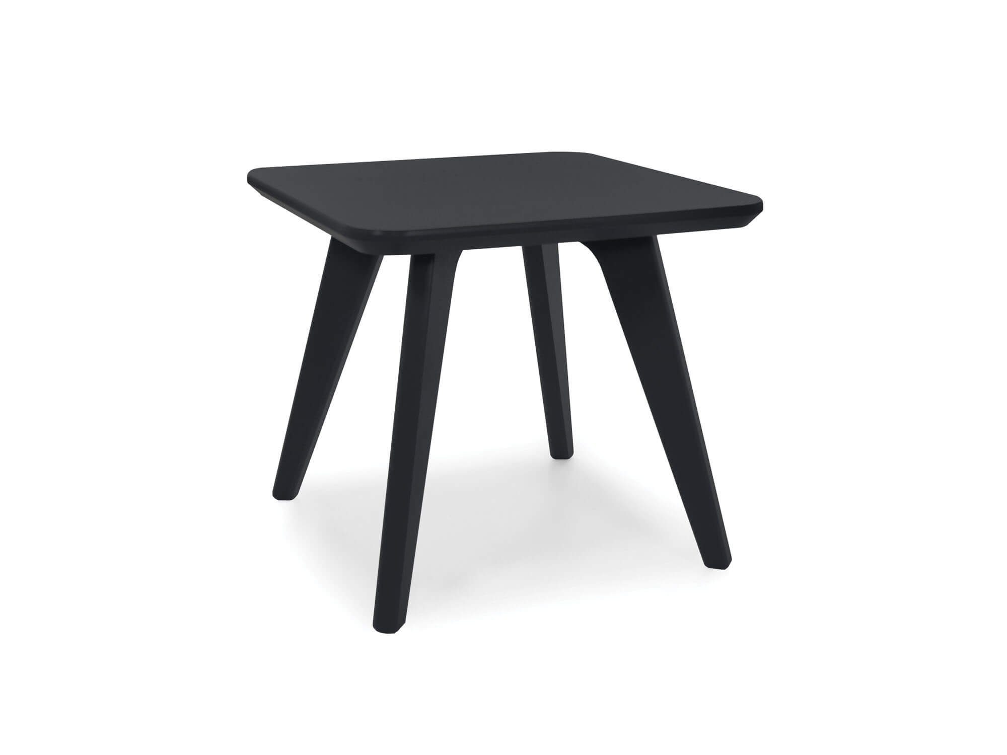 Table de bout carrée satellite de 18 po en noir vue de face