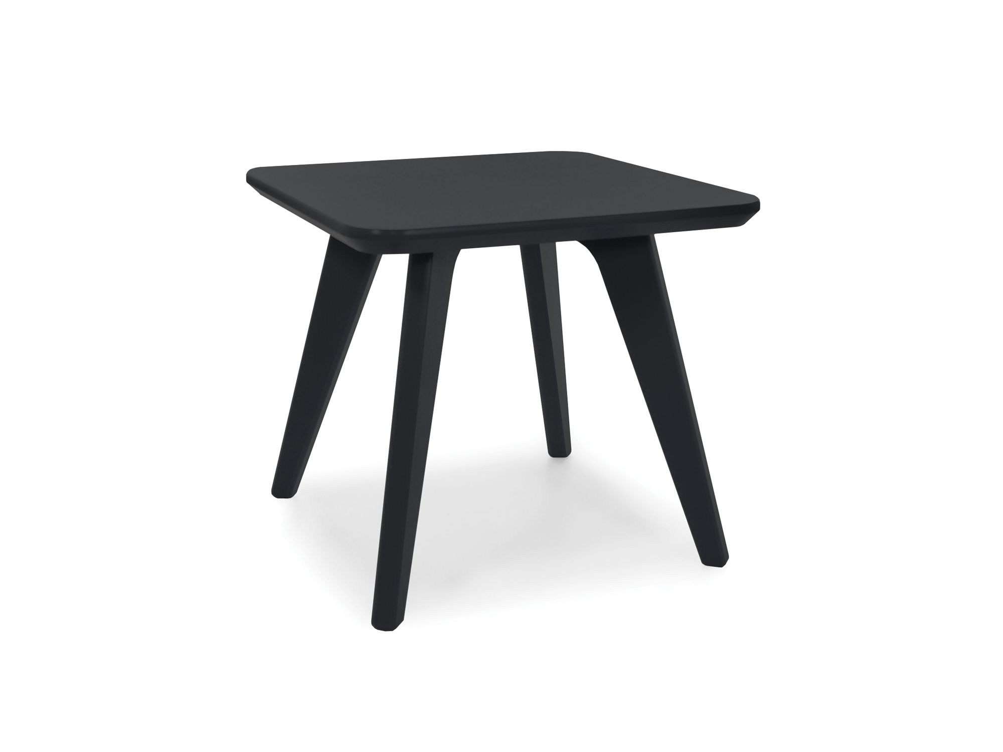 Table de bout carrée satellite de 18 po en noir vue de face
