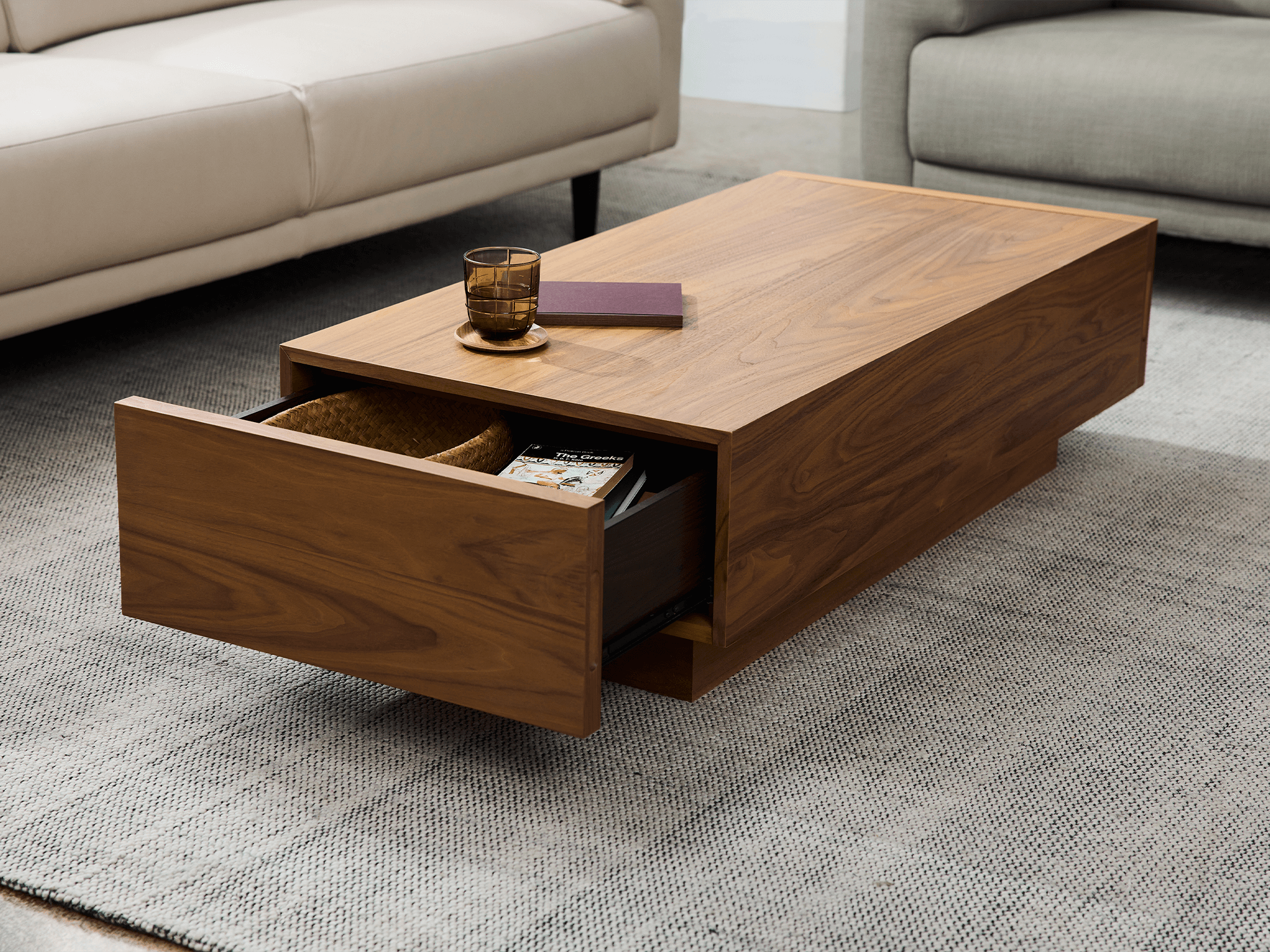 Boom Coffee Table  Modern Square Coffee Table with Storage