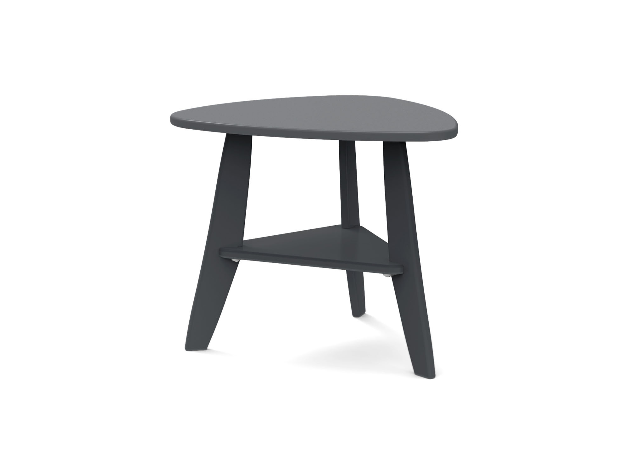 Rapson outdoor side table in charcoal grey side view
