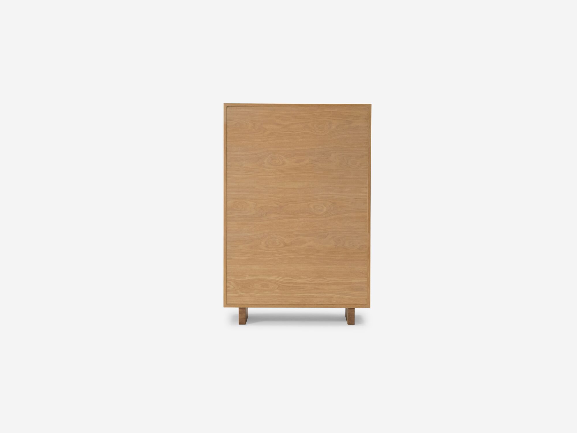 Oak chest with woven drawer fronts back view