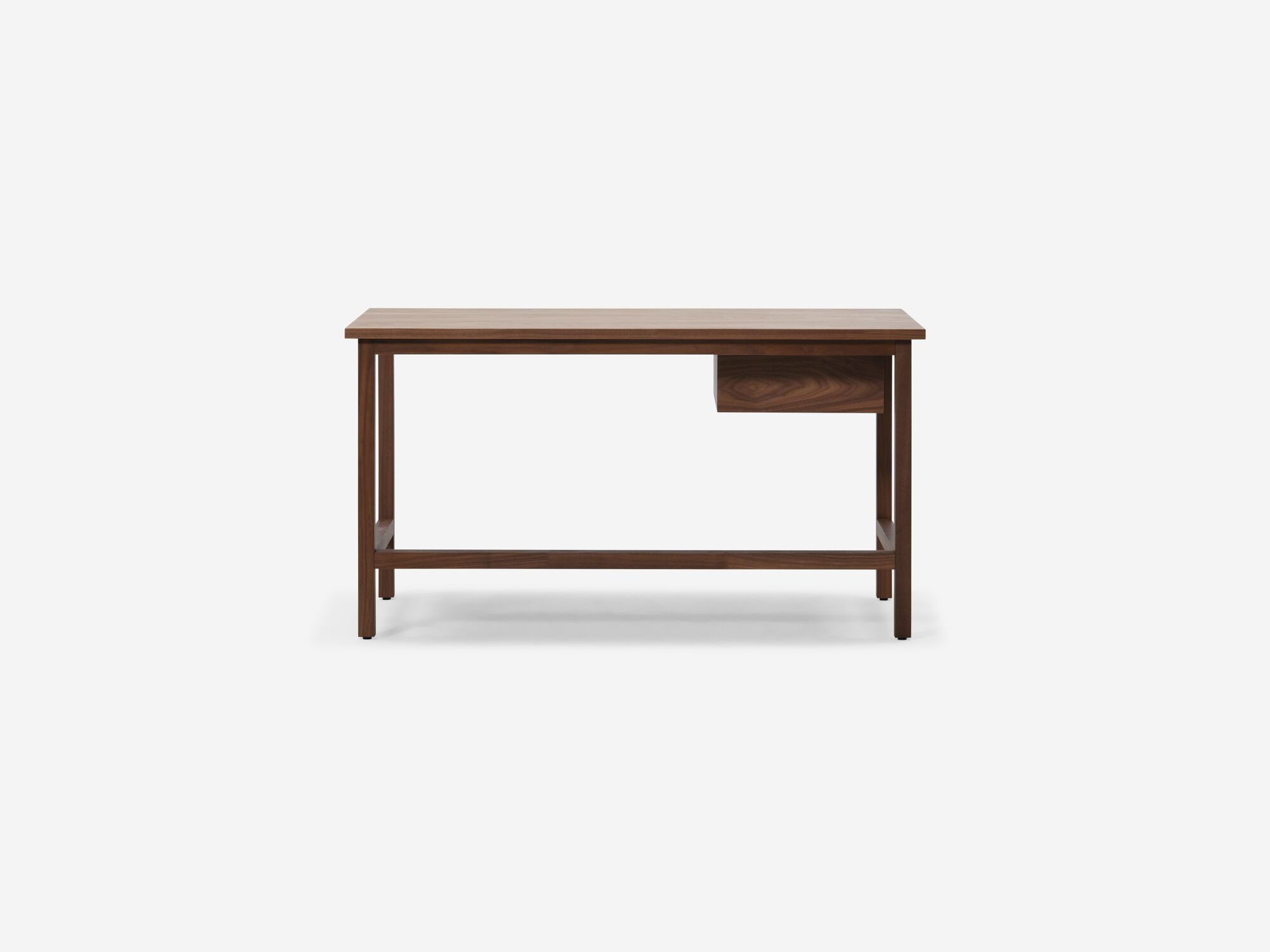 Walnut desk with left side drawer back view