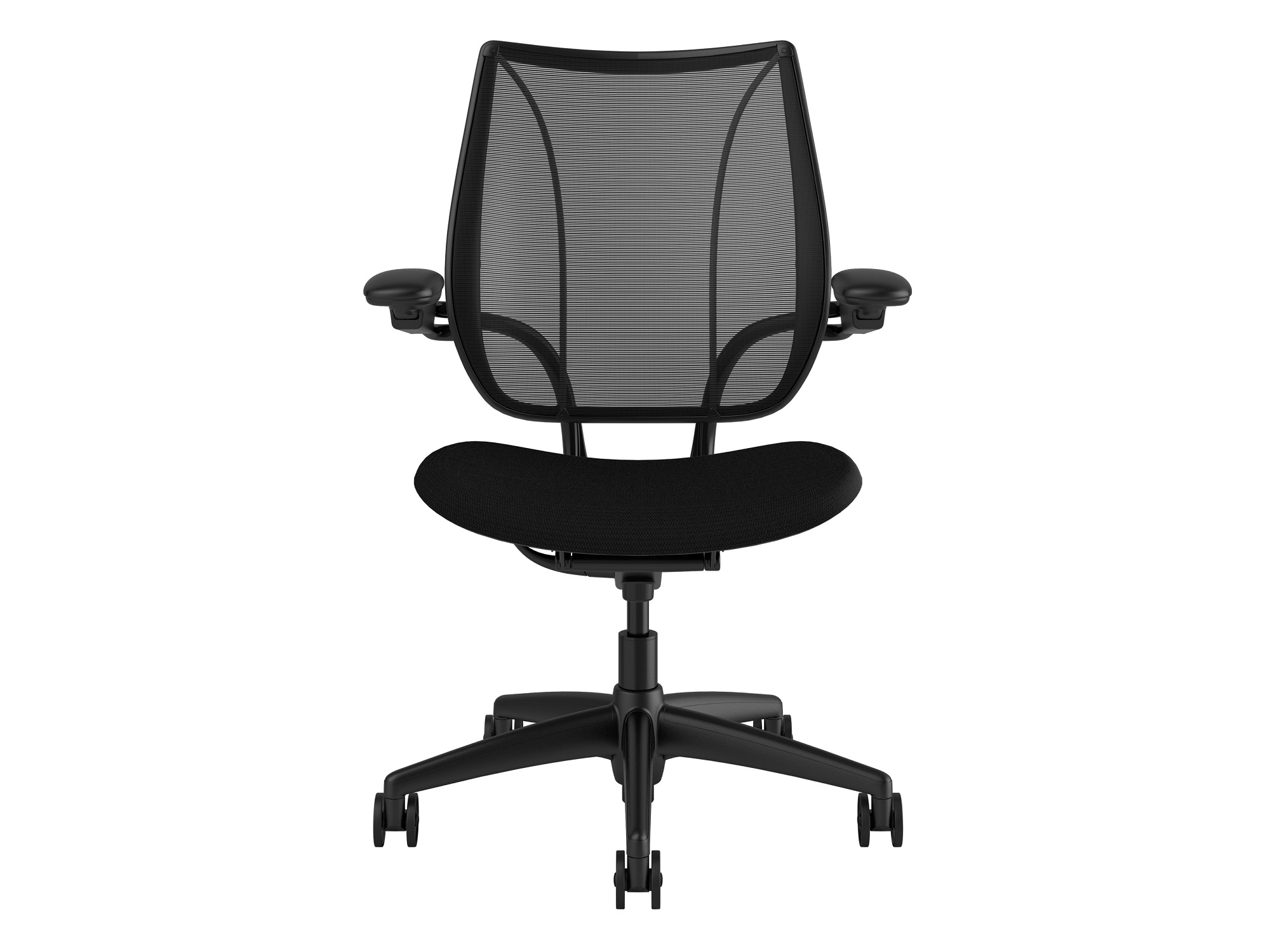 Front view of the Humanscale Liberty modern Office Chair in black