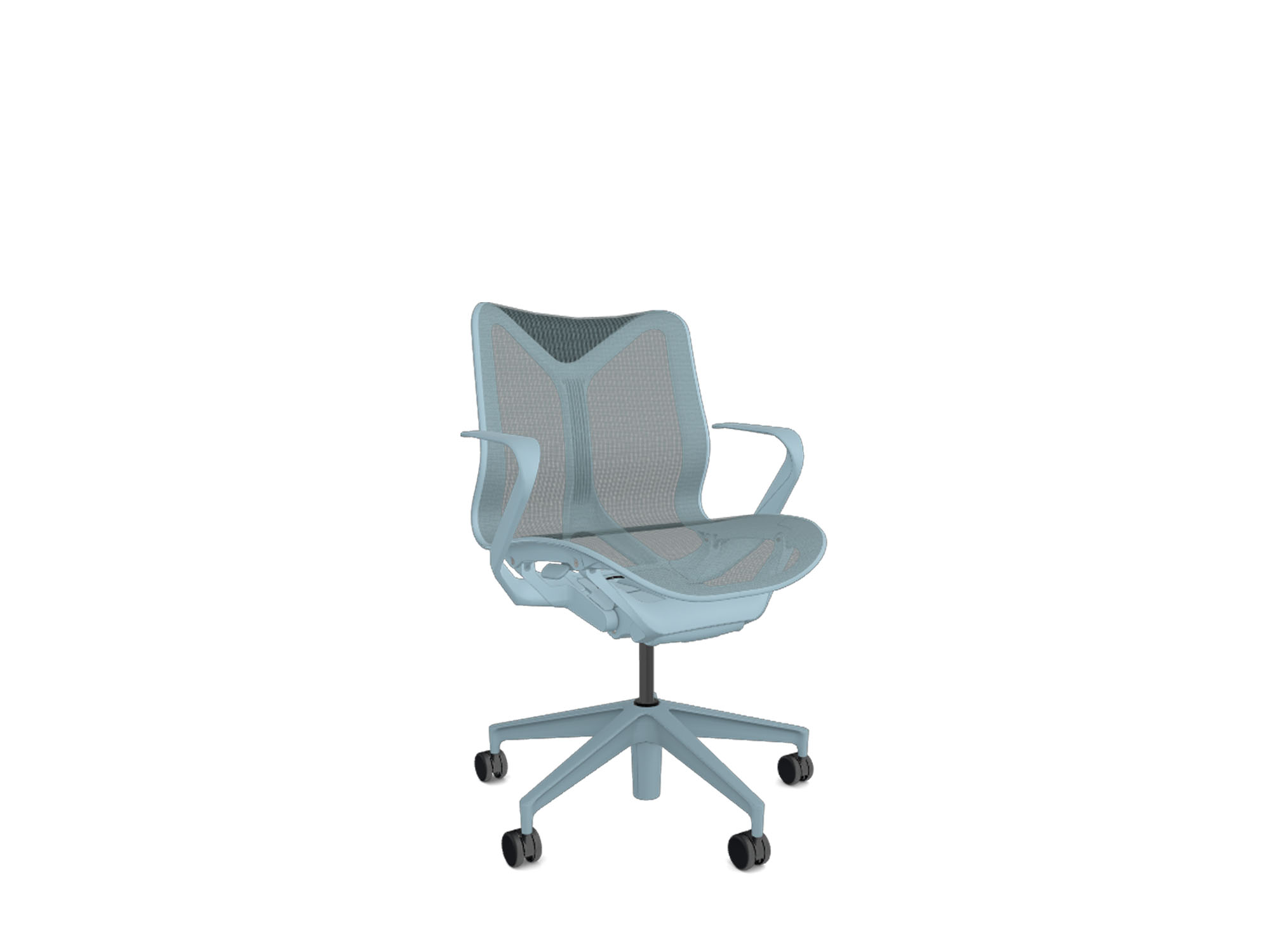 Low back glacier cosm ergonomic office chair front angle view