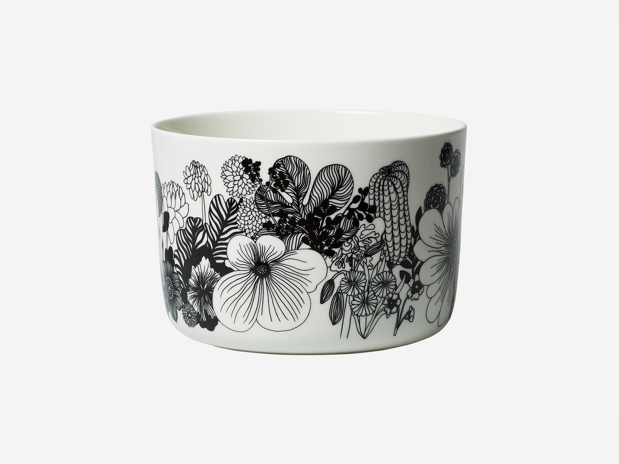 Black and white floral pattern serving bowl