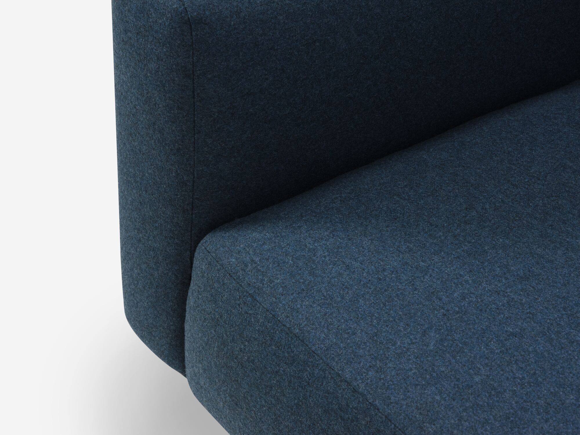 Detail view of blue sofa seat