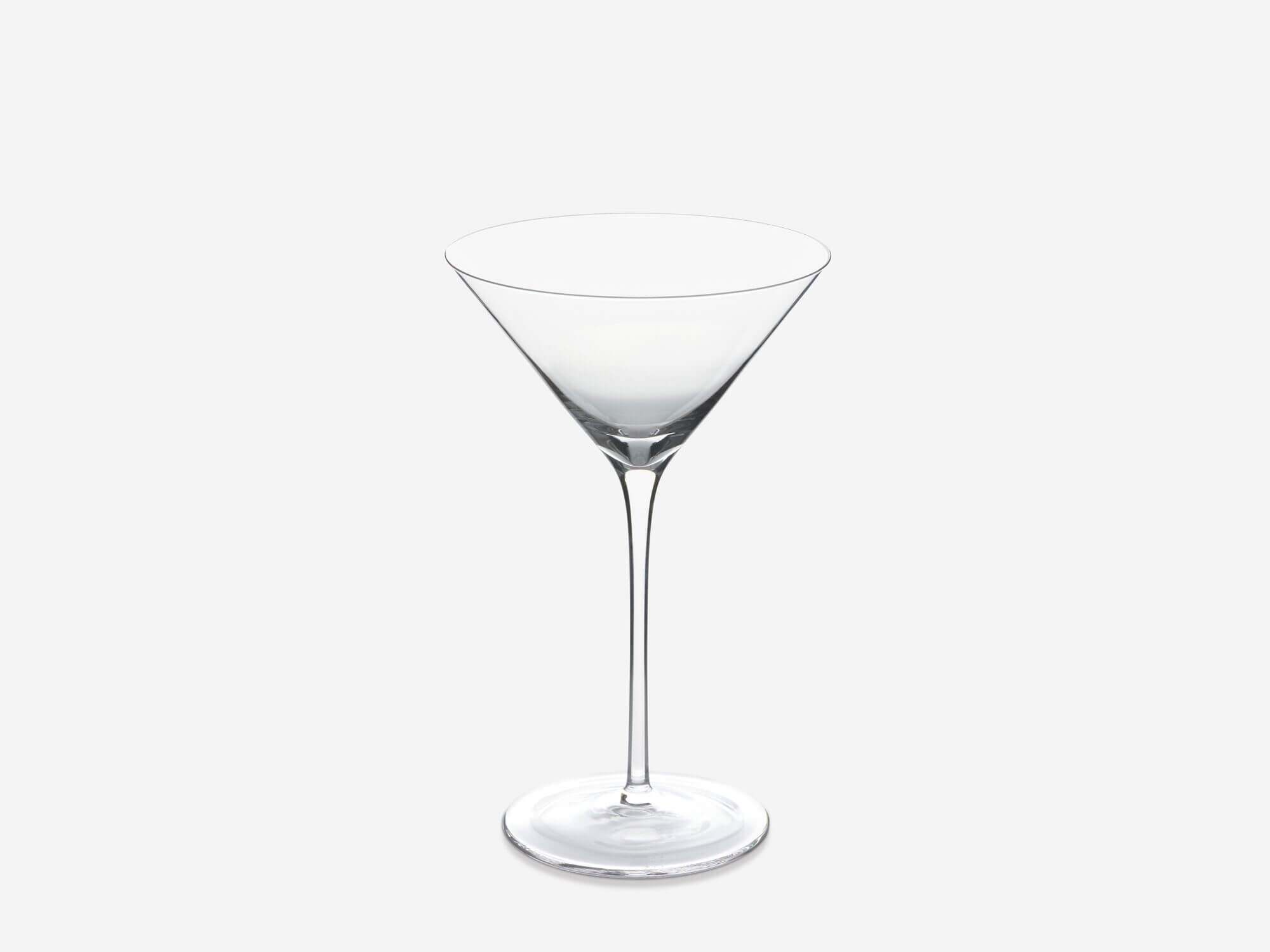 Angled view of the Vesper large martini glass