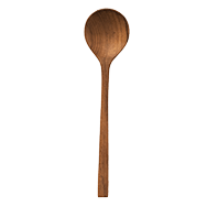 Wooden stirring spoon front view