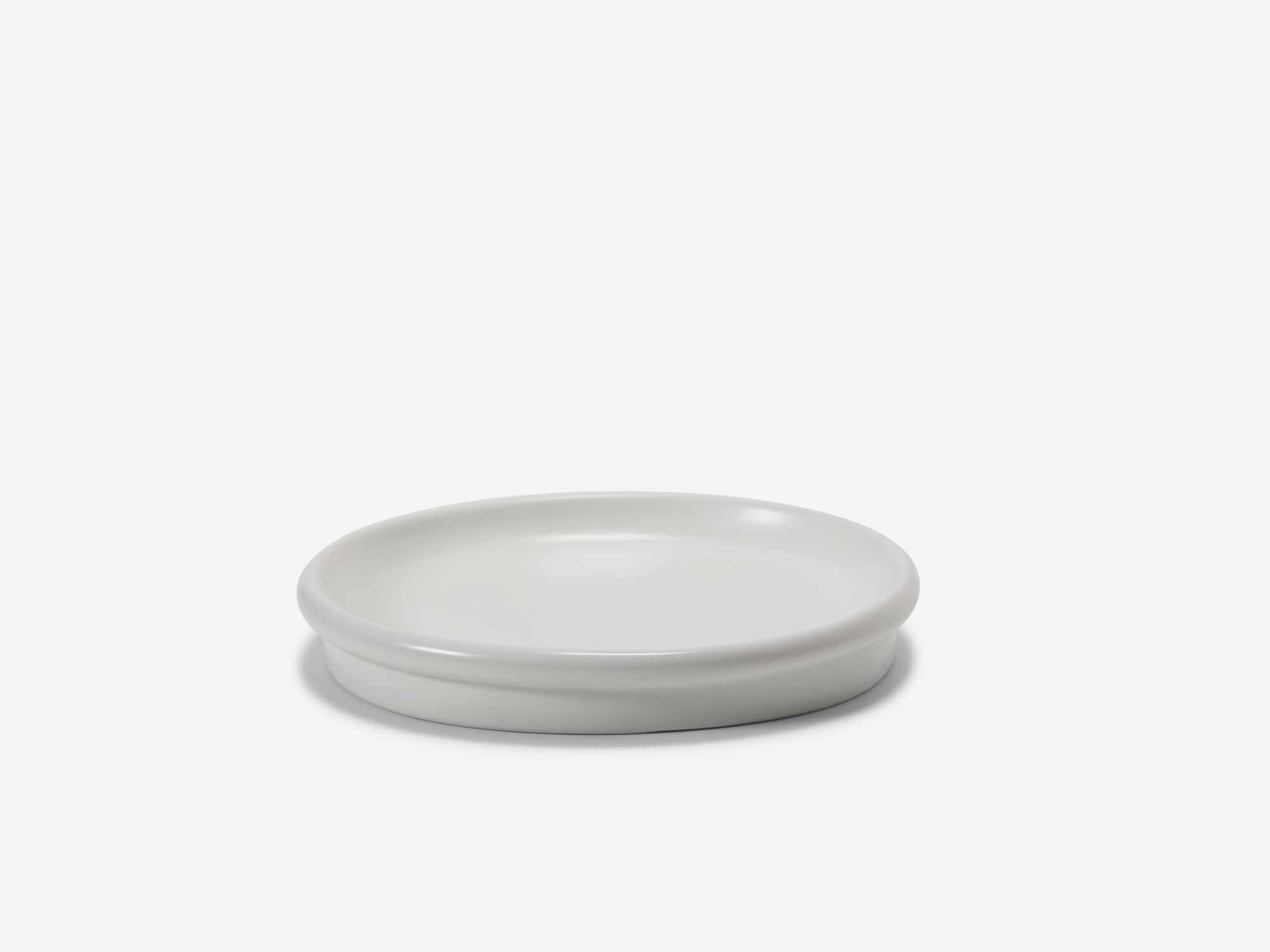 Front view of white porcelain bathroom tray
