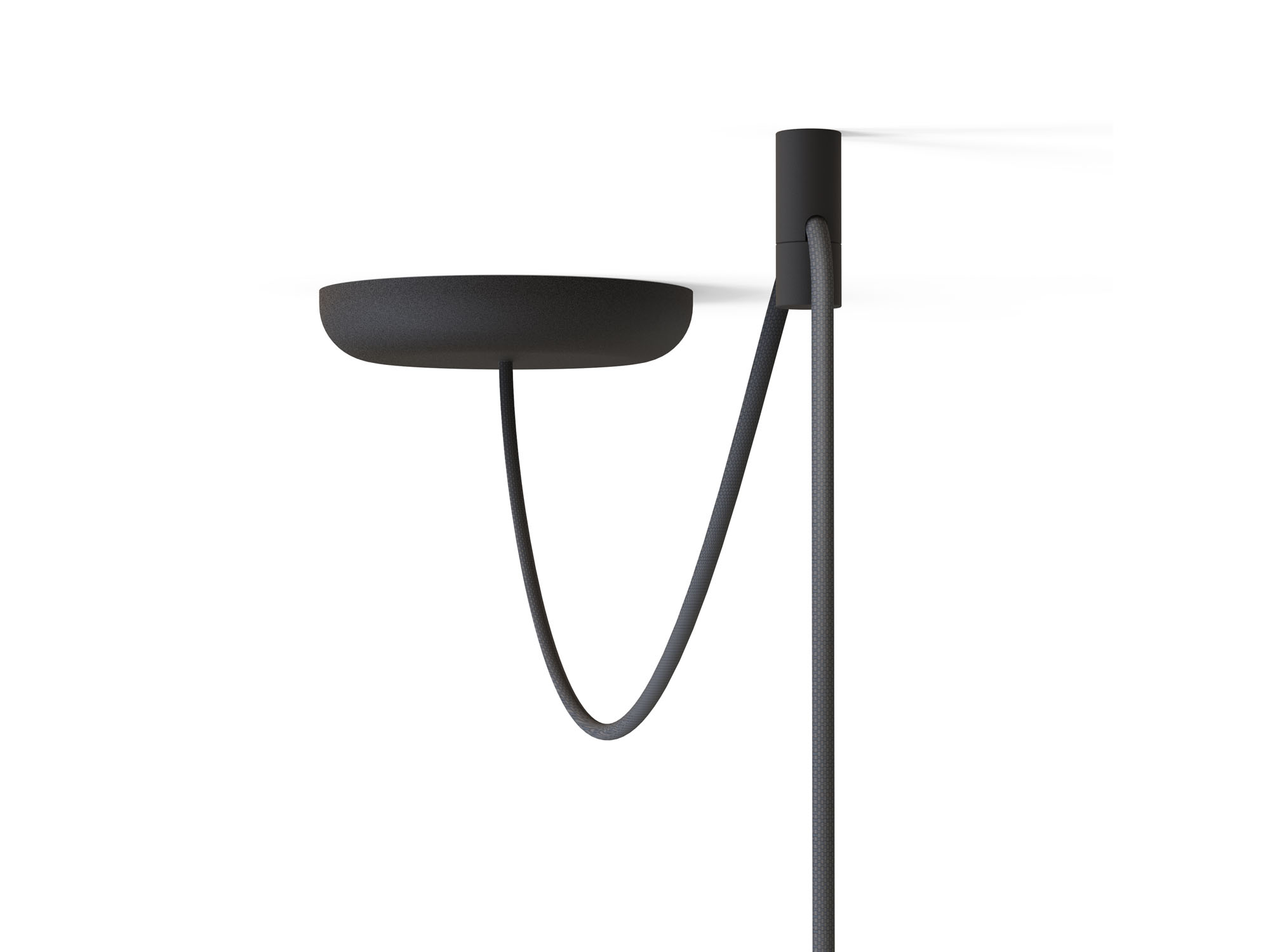 Black modern pendant lamp detail view