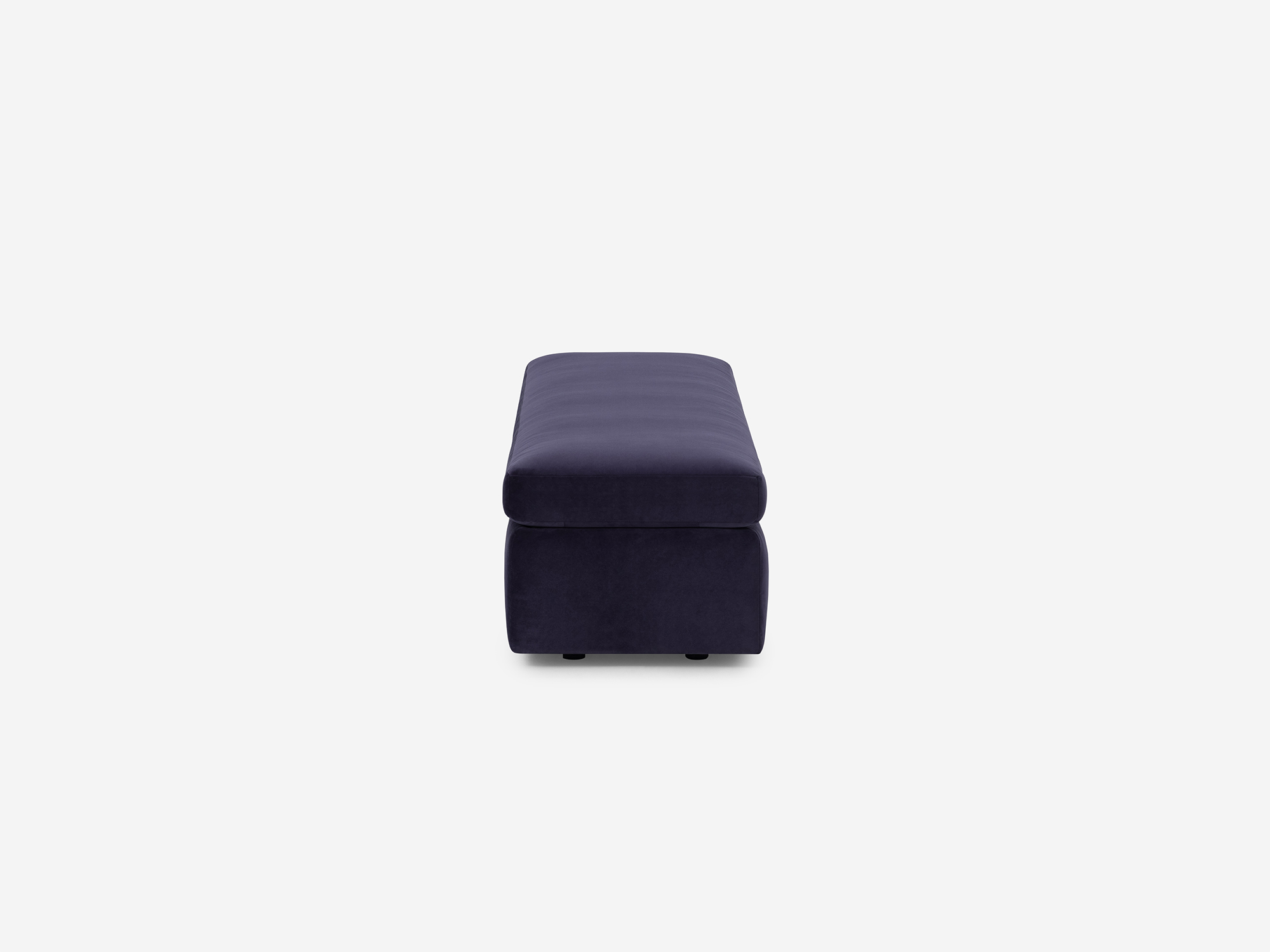 Side view of the Cello large velvet storage bench ottoman