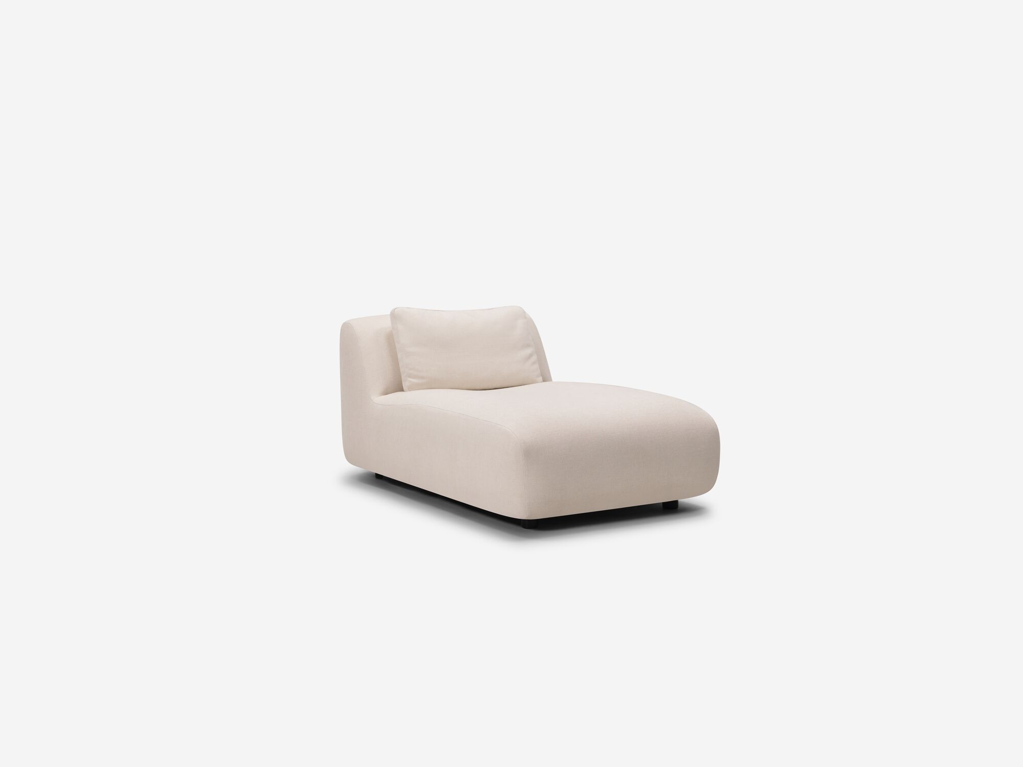 White armless chaise front angle view