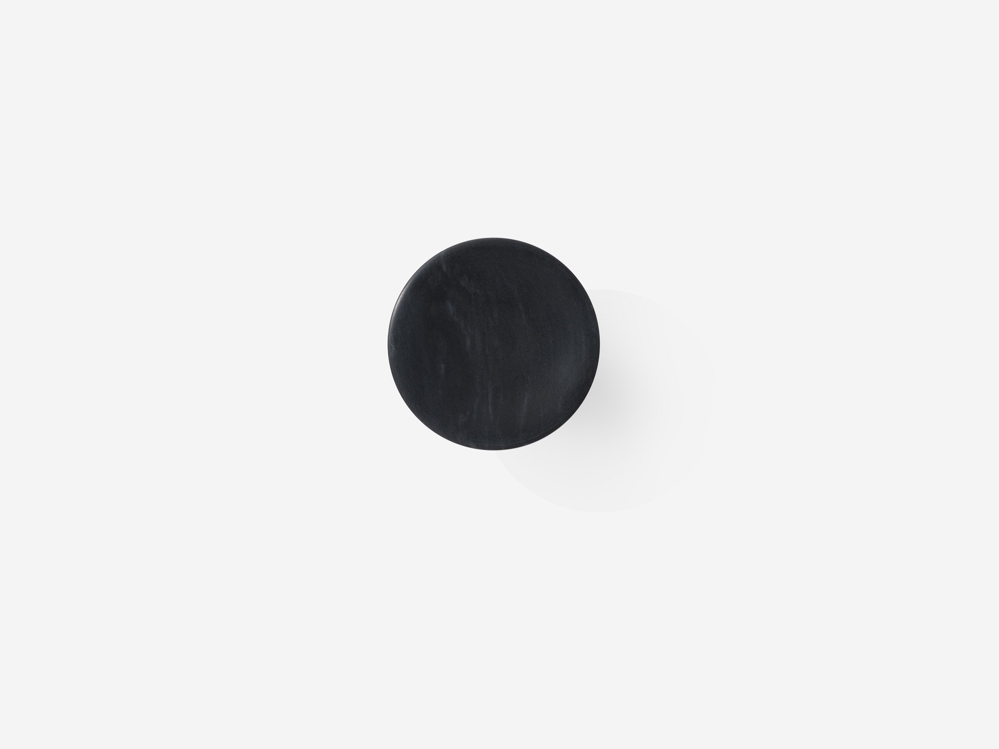 Large black marble coat hook front view