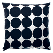 Black and white polka dots accent pillow front view