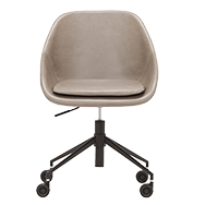 Front view of grey faux leather office chair