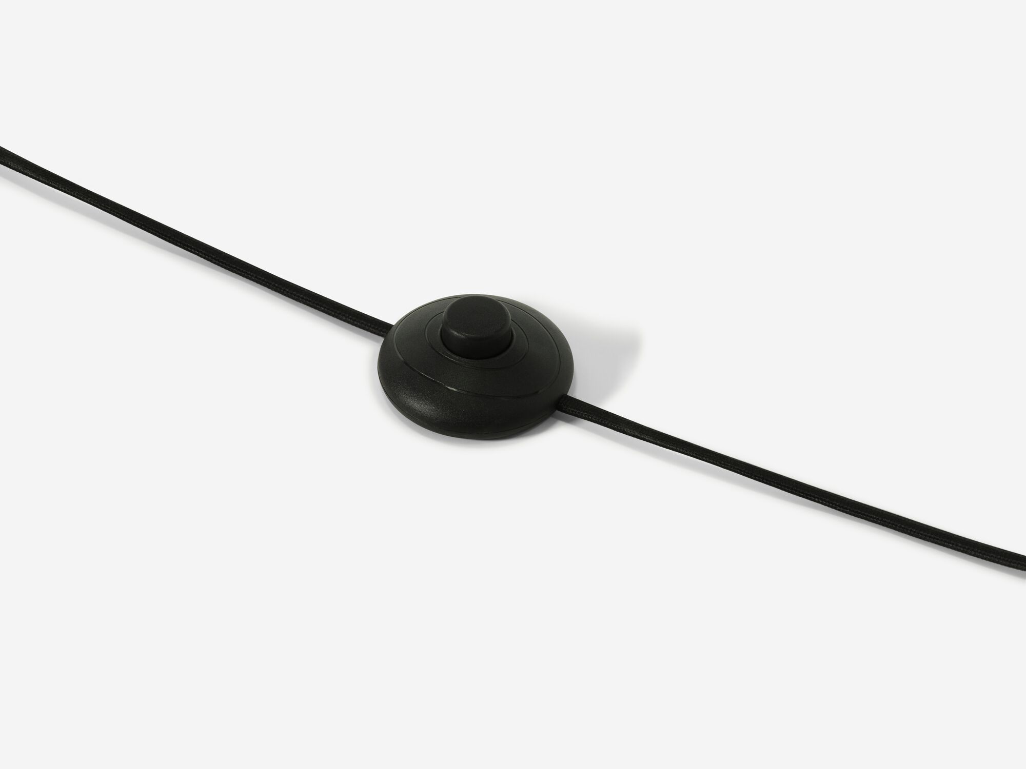 Black arched floor lamp detail switch view