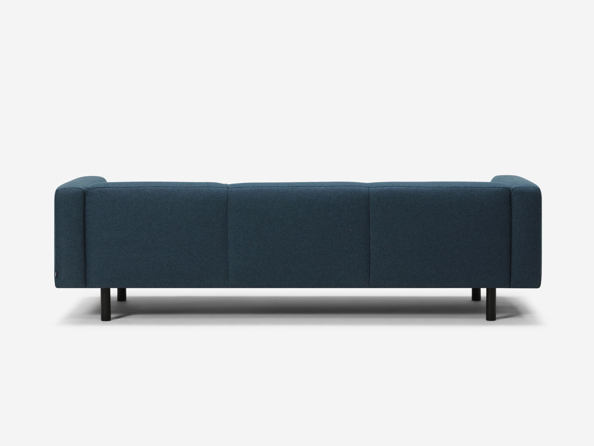 Blue sofa back view