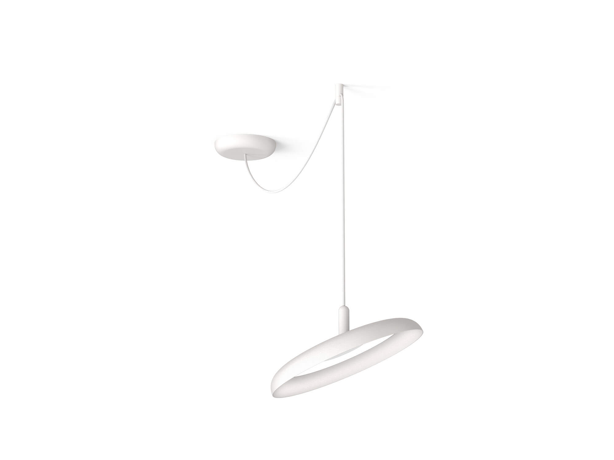 White modern pendant lamp front view