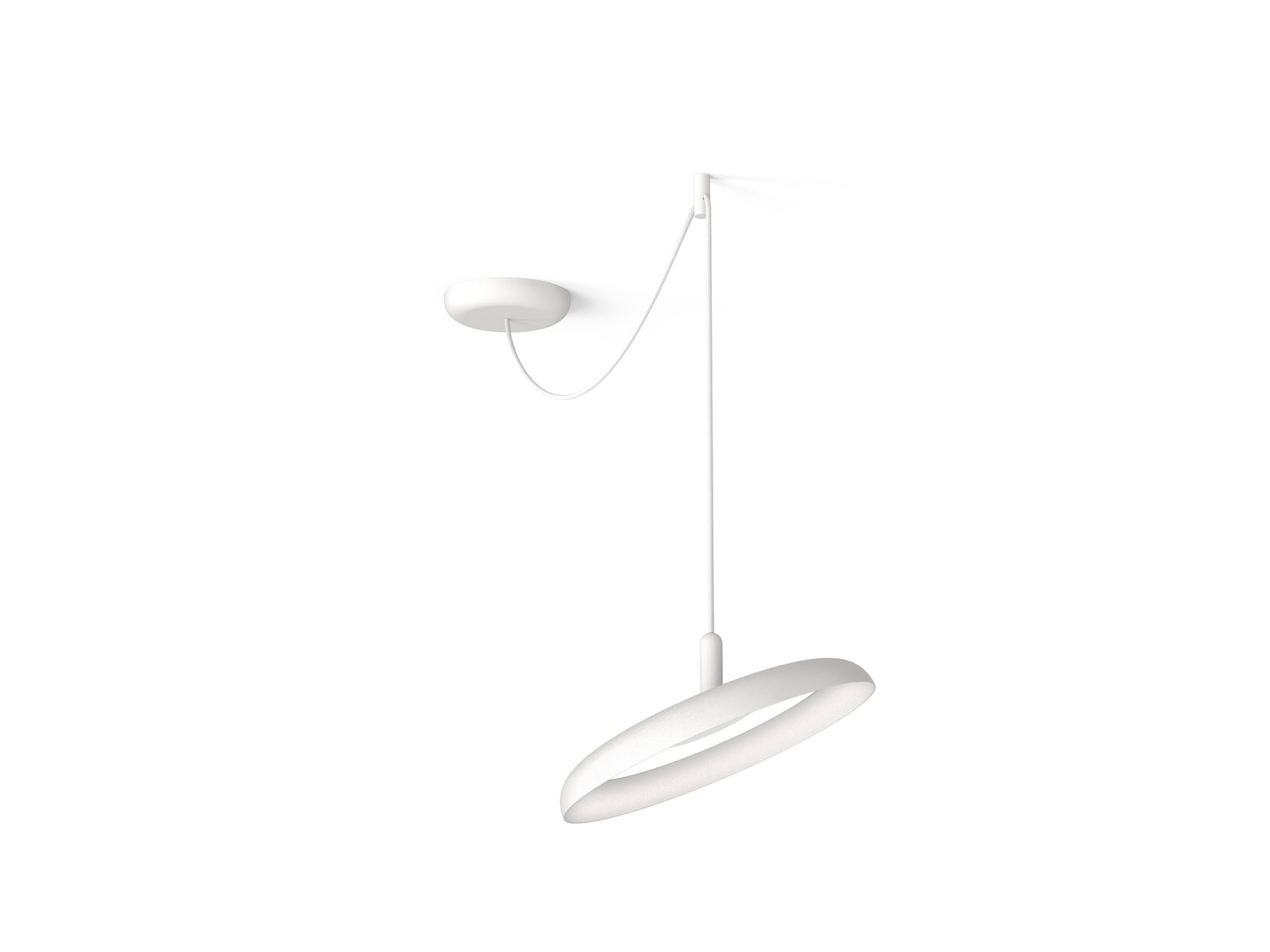 White modern pendant lamp front view