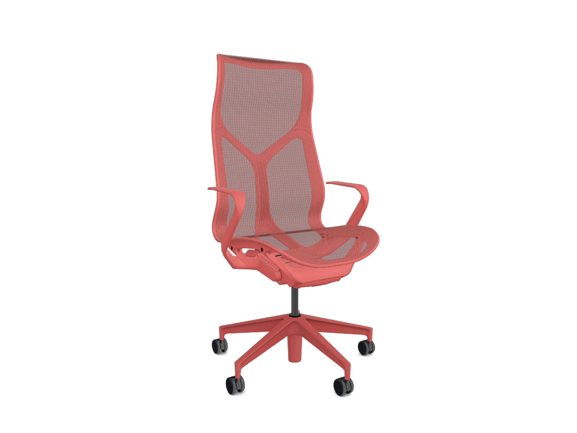 High back red cosm ergonomic office chair front angle view