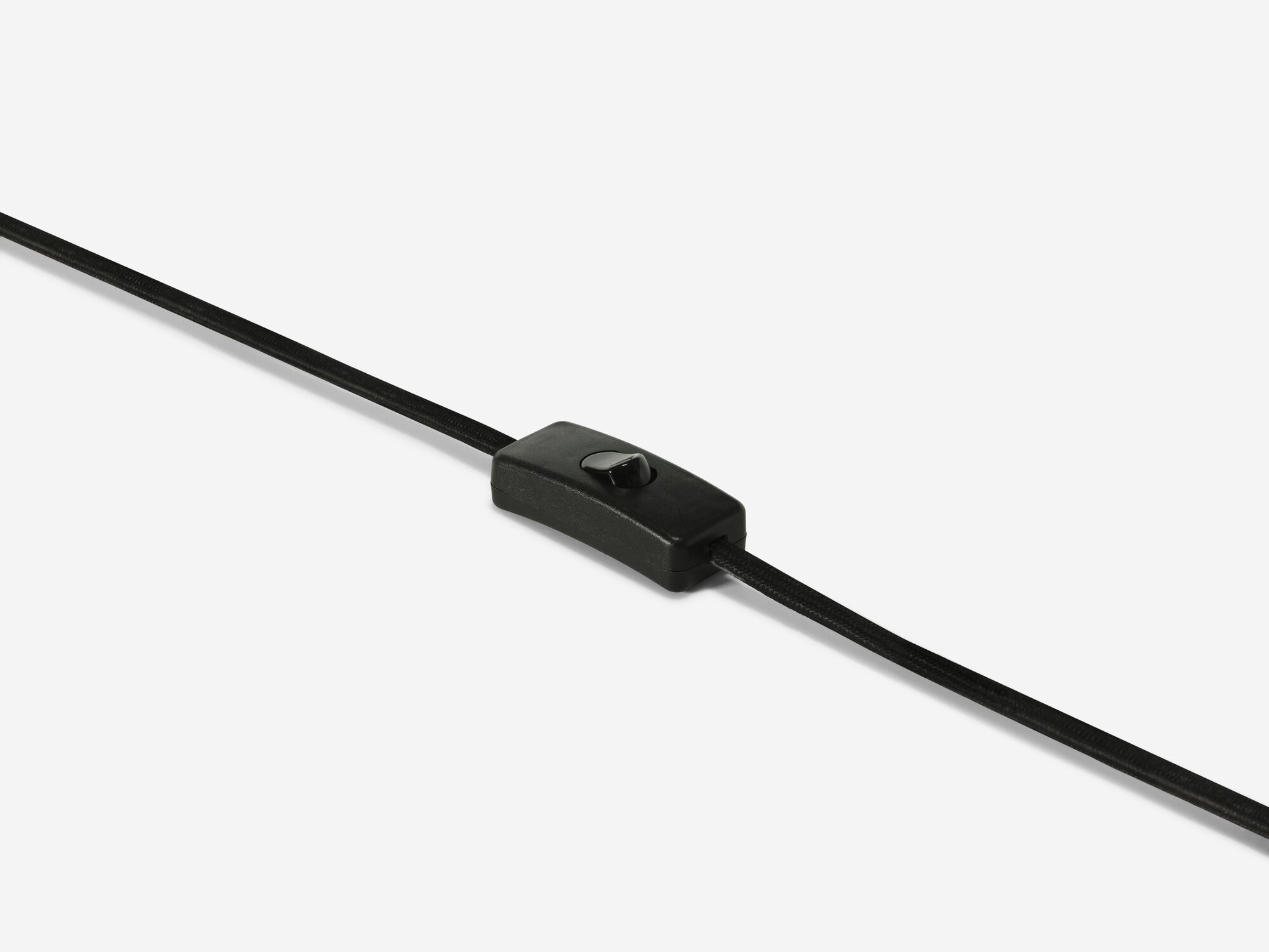 Black curved table lamp detail switch view