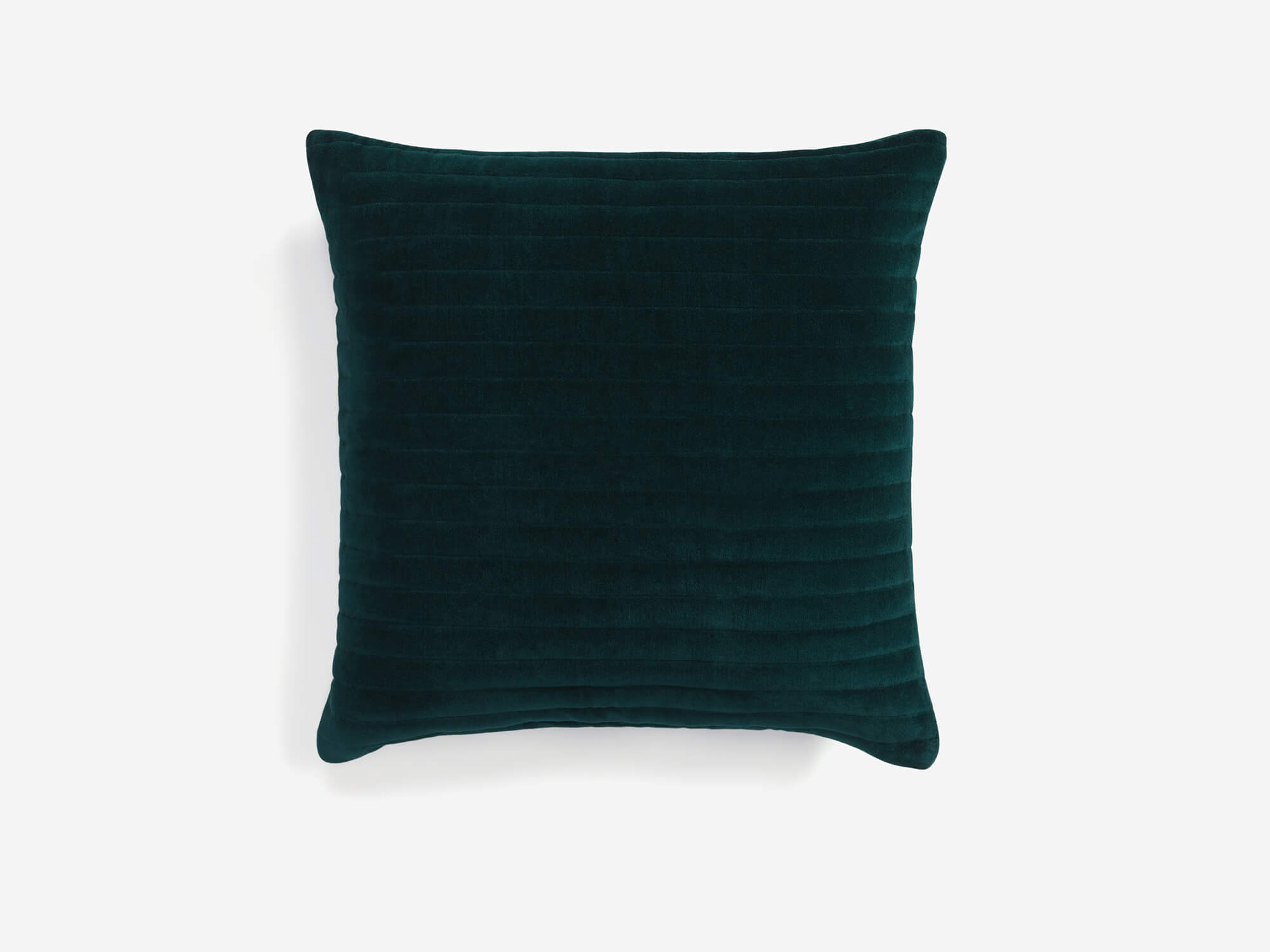 Top view of green velvet accent cushion