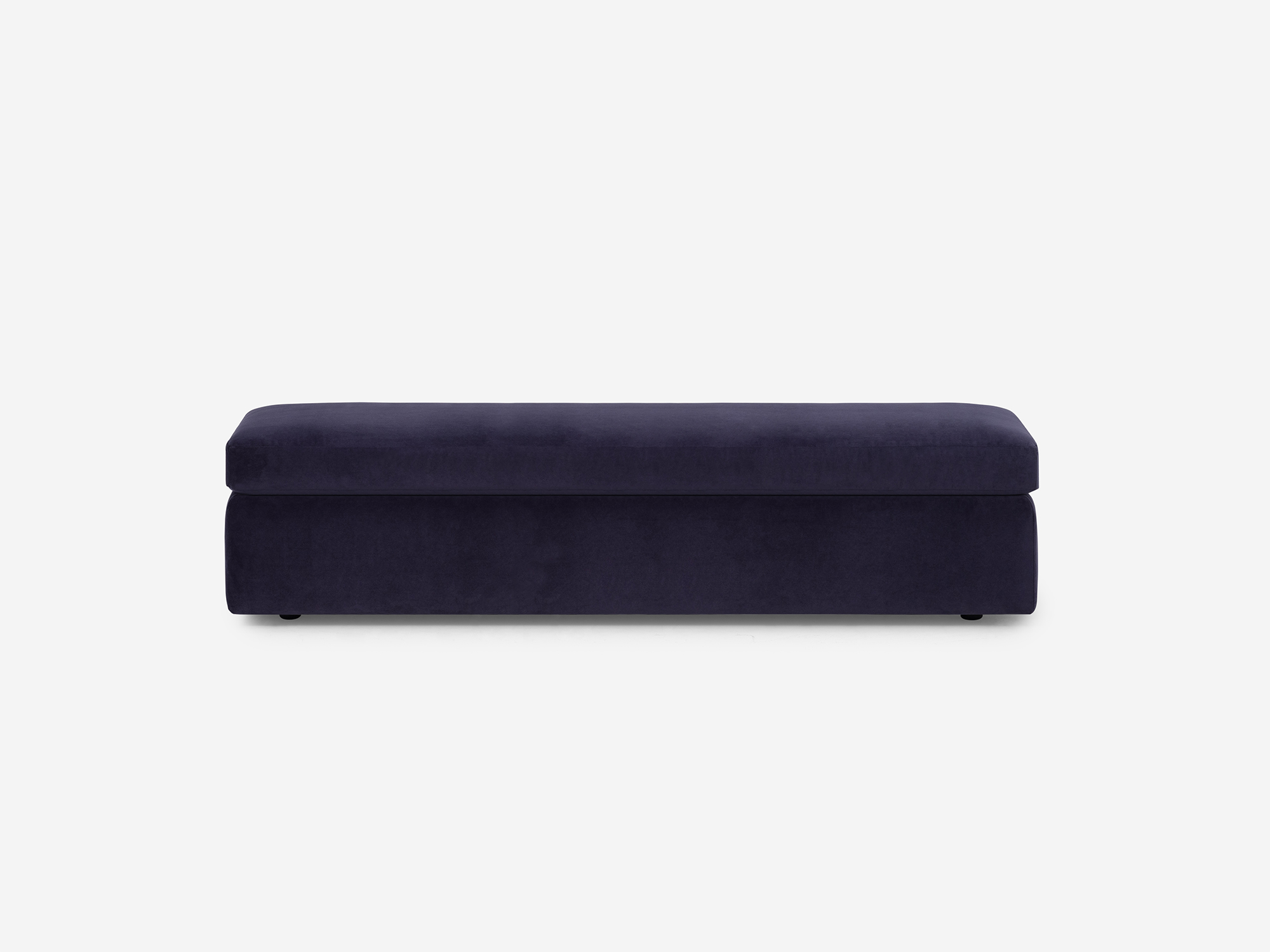 Back view of the Cello large velvet storage bench ottoman