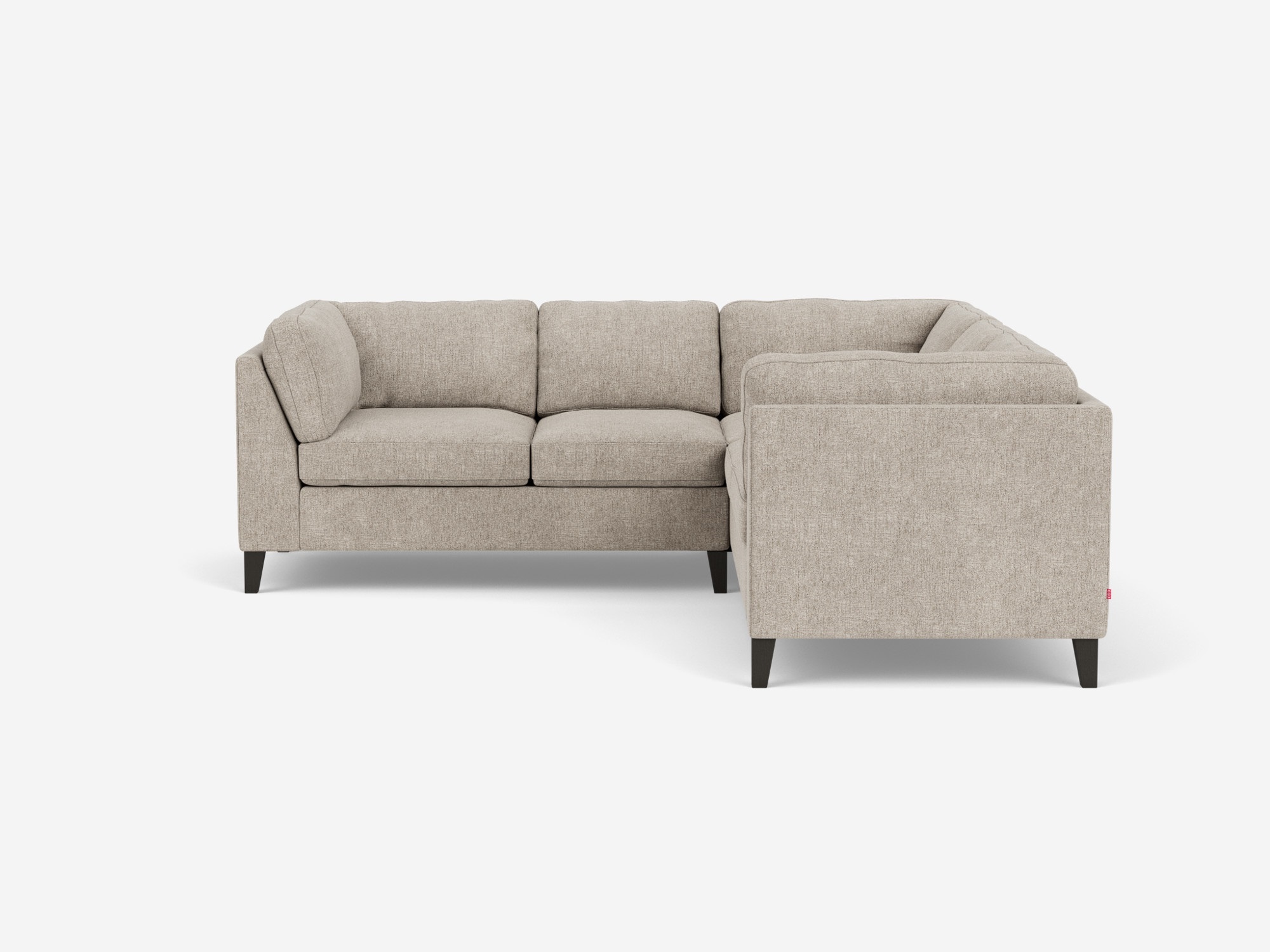 Front view of the Salema large sectional sofa in gray fabric