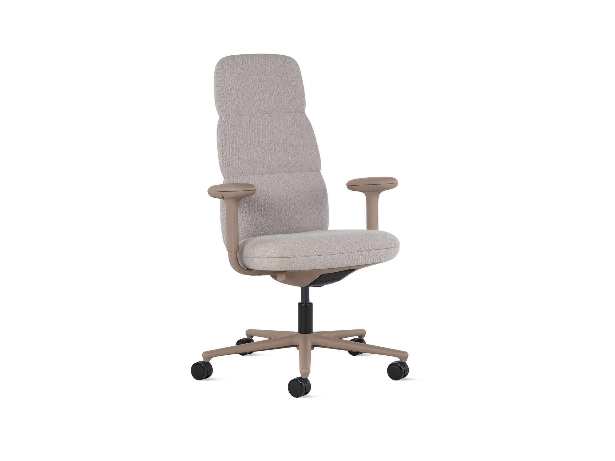 Front view of cocoa herman miller asari  high back desk chair