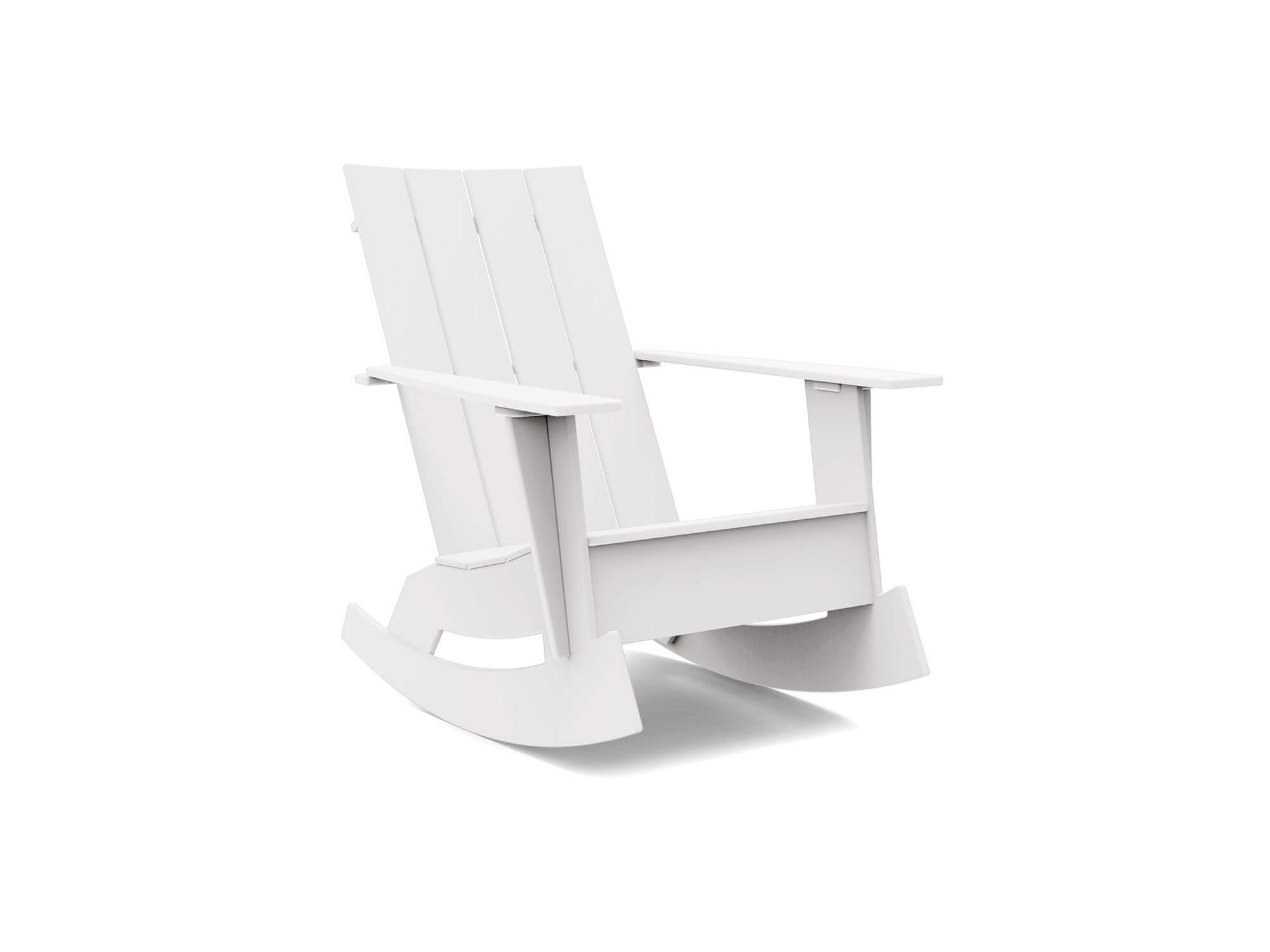 Vue de face du fauteuil à bascule extérieur blanc