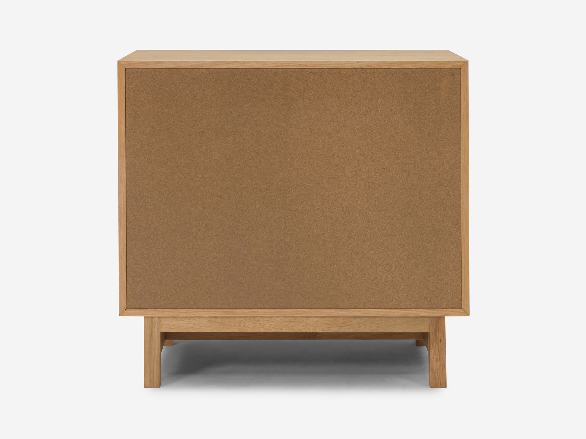 Back view of the Marcel mid century dresser in oak