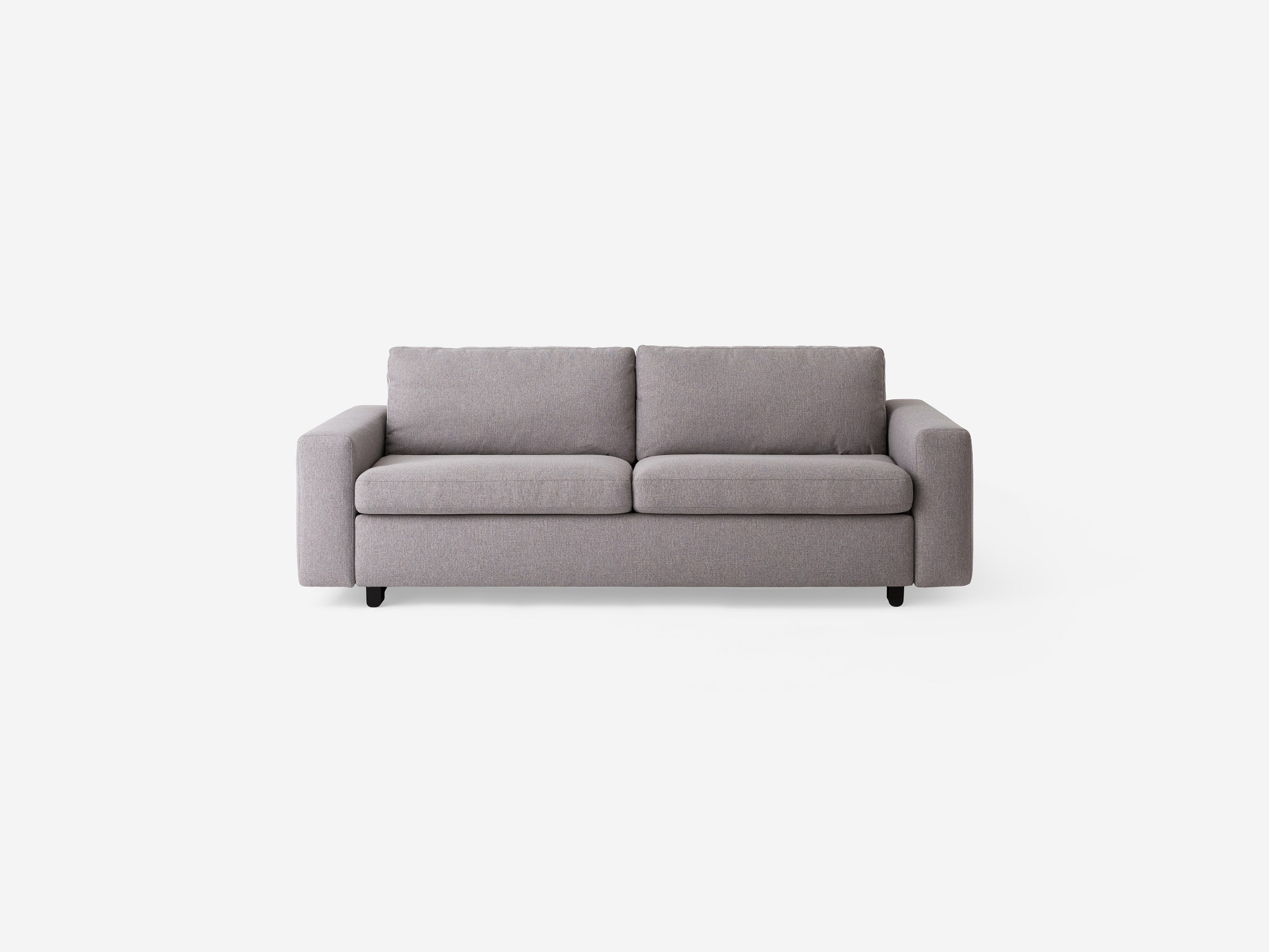 Front view of the Reva modern sleeper sofa in grey fabric